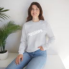 Cloud Script Crewneck Sweatshirt — White Script Logo Cozy Pullover Printify Sweatshirt  314 Originals