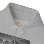 City Skyline Hoodie — Black & White Waterfront Panorama Pullover Printify Hoodie  314 Originals