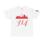 St. Louis 314 Skyline Tee — Red Gateway Arch City Number T-Shirt - 314 Originals