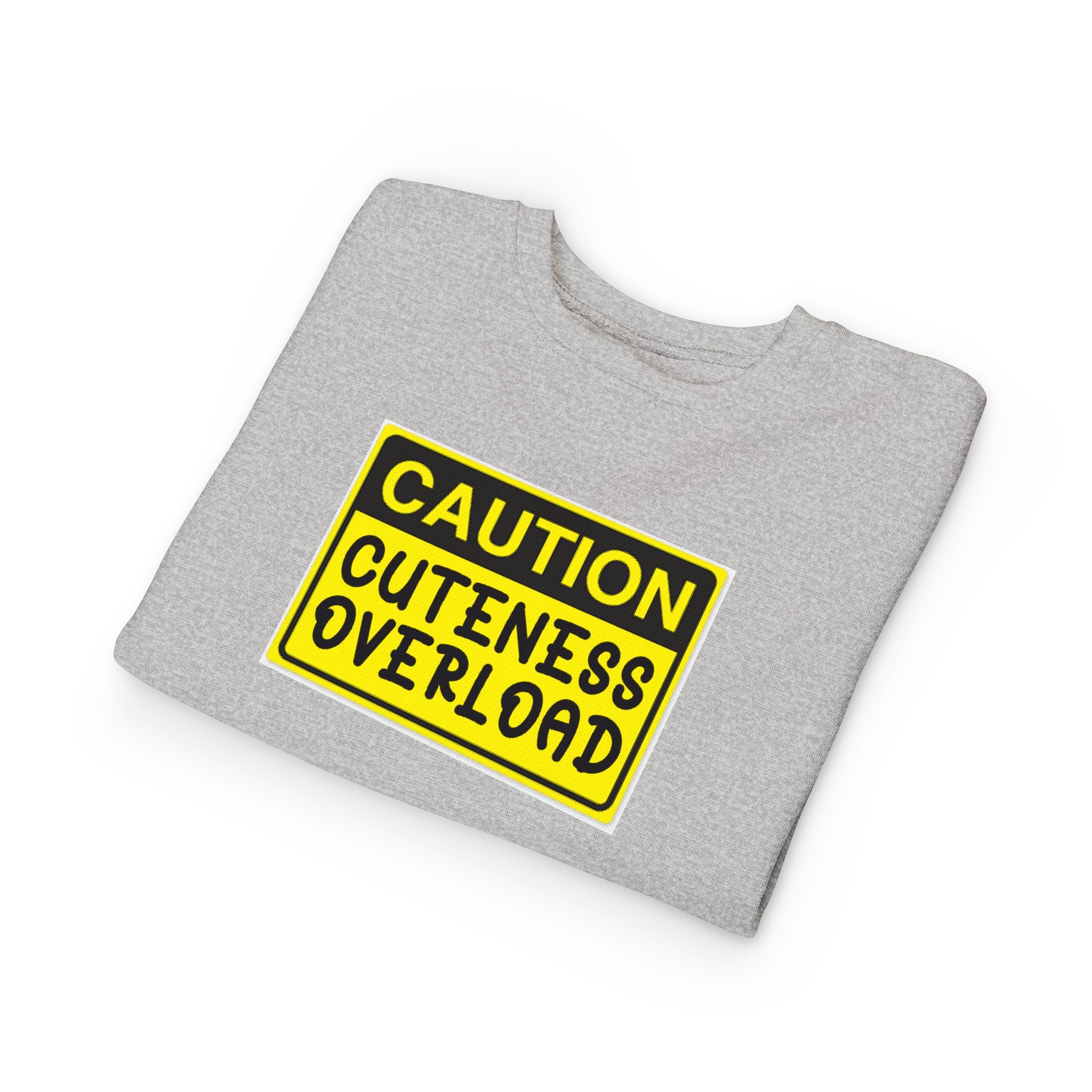 "Caution: Cuteness Overload" Kids Crewneck Toddler Sweatshirt