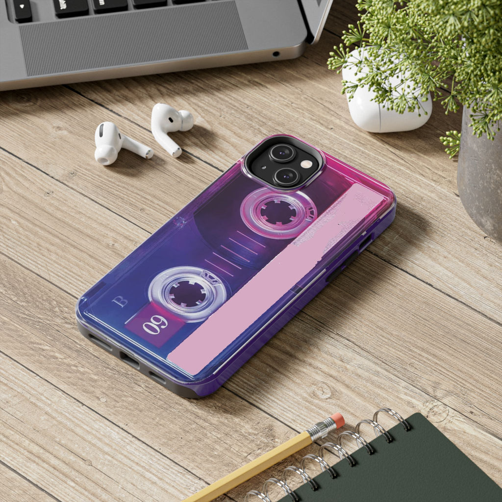 Retro Cassette Tough Phone Case — 80s Vintage Tape Design, Protective iPhone Cover - 314 Originals