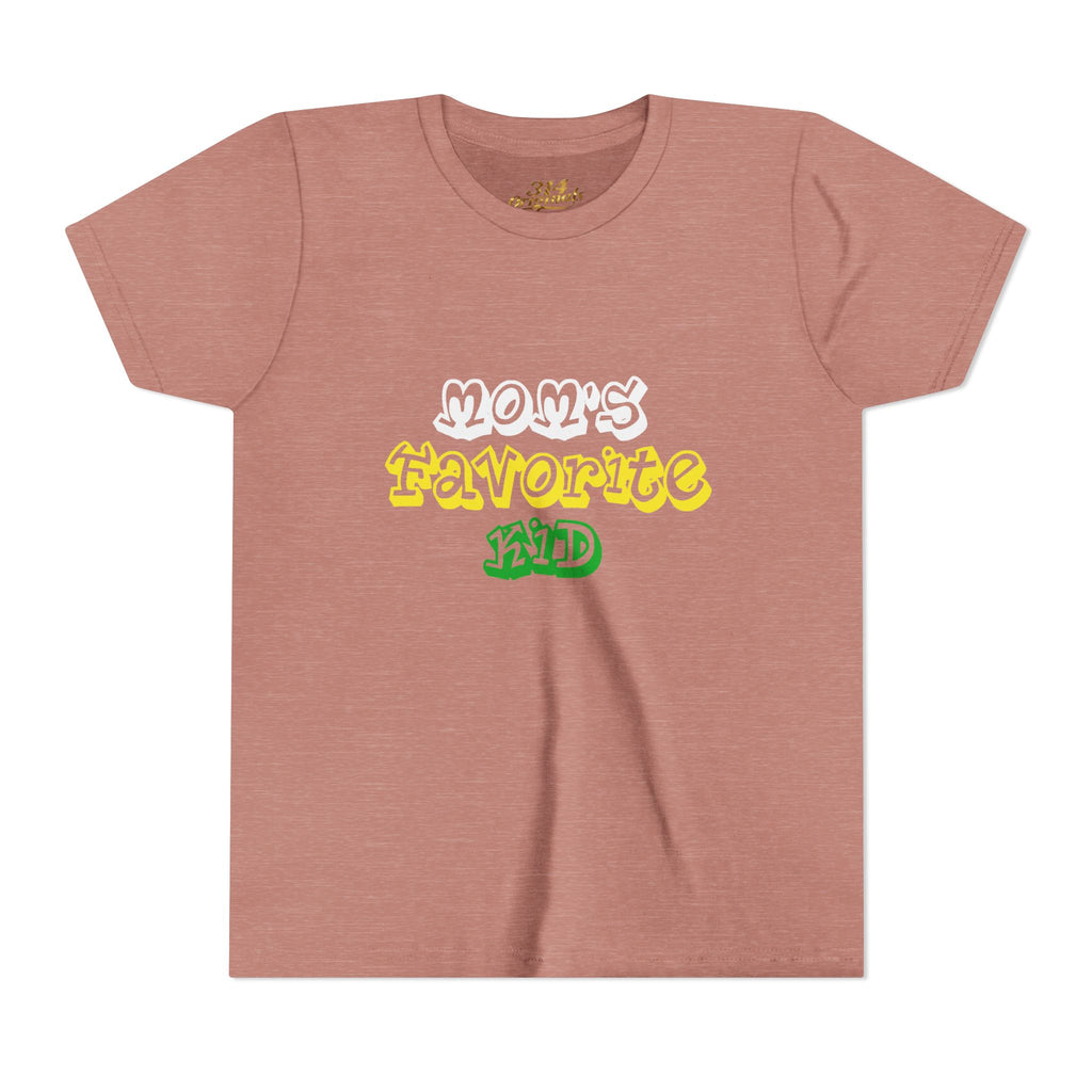 Girl's "Favorite Kid" Retro Yellow & Green Graphic T-Shirt