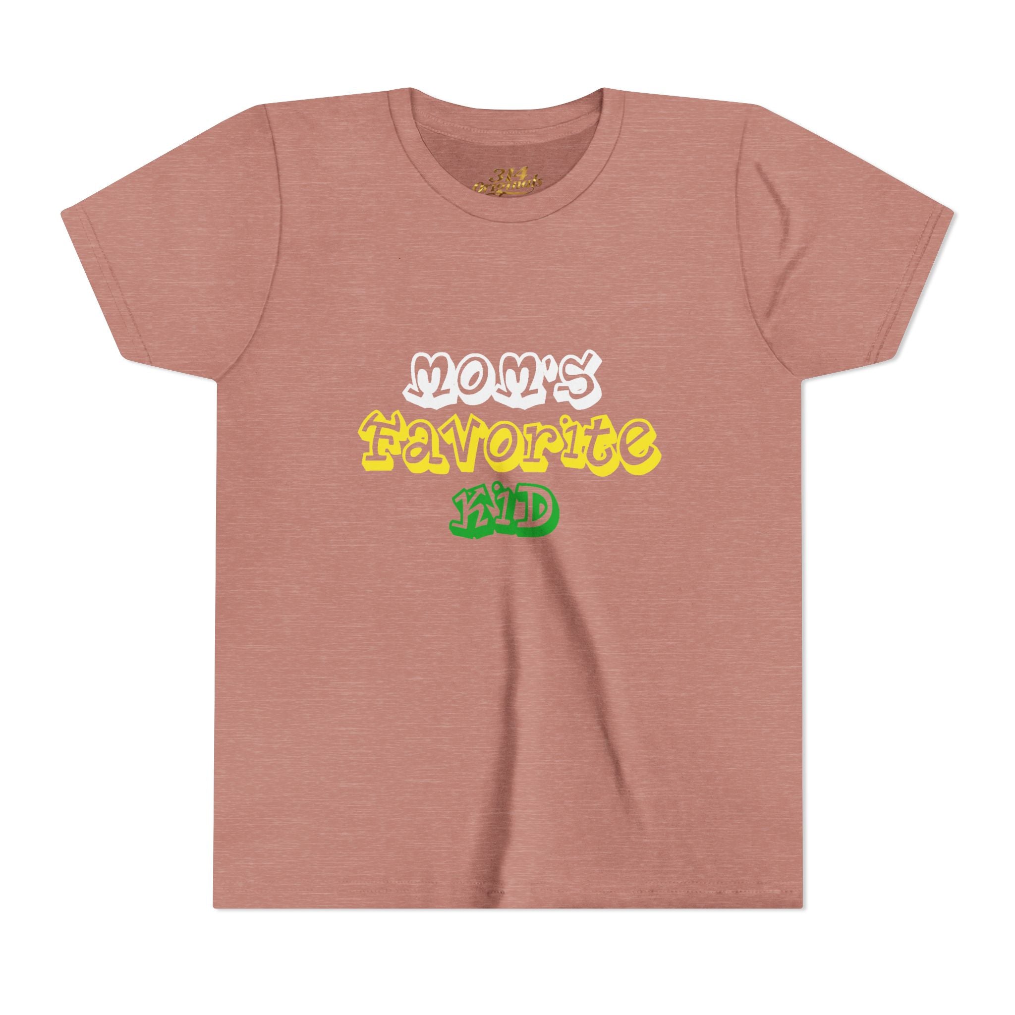 Girl's "Favorite Kid" Retro Yellow & Green Graphic T-Shirt