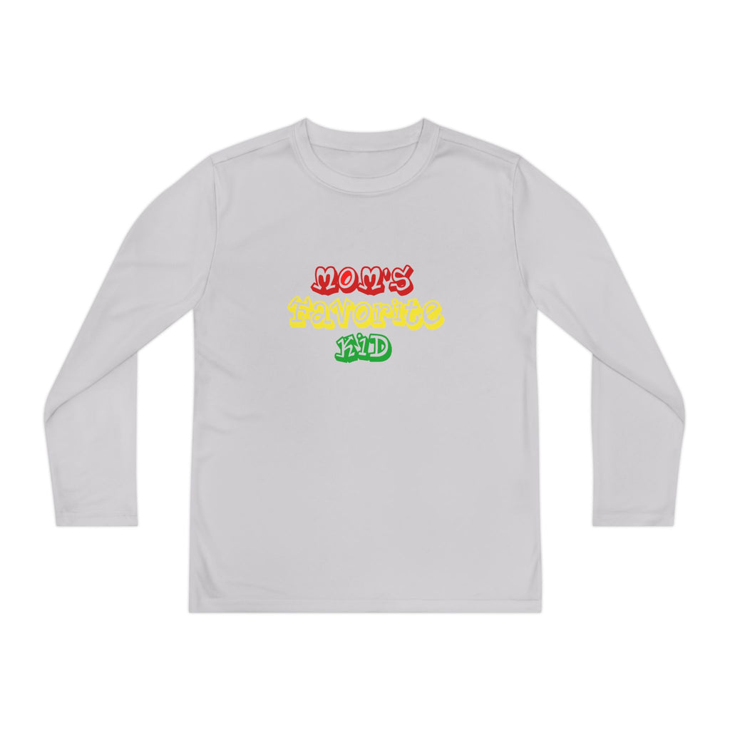 "Mom's Favorite Kid" Youth Long Sleeve Tee — Colorful Retro Graphic - 314 Originals