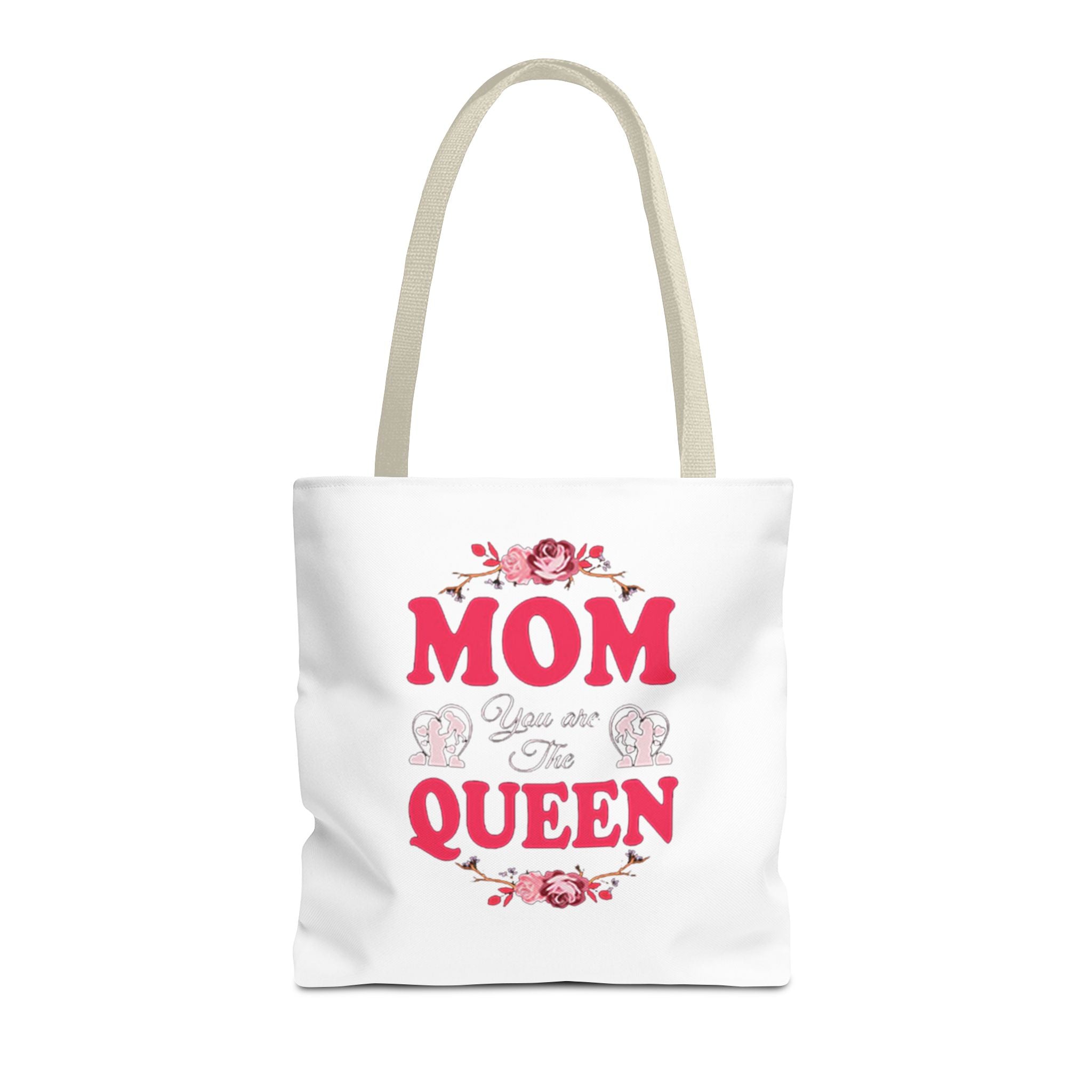 "Mom You're the Queen" Floral Mother's Day Tote Bag Printify Bags  314 Originals