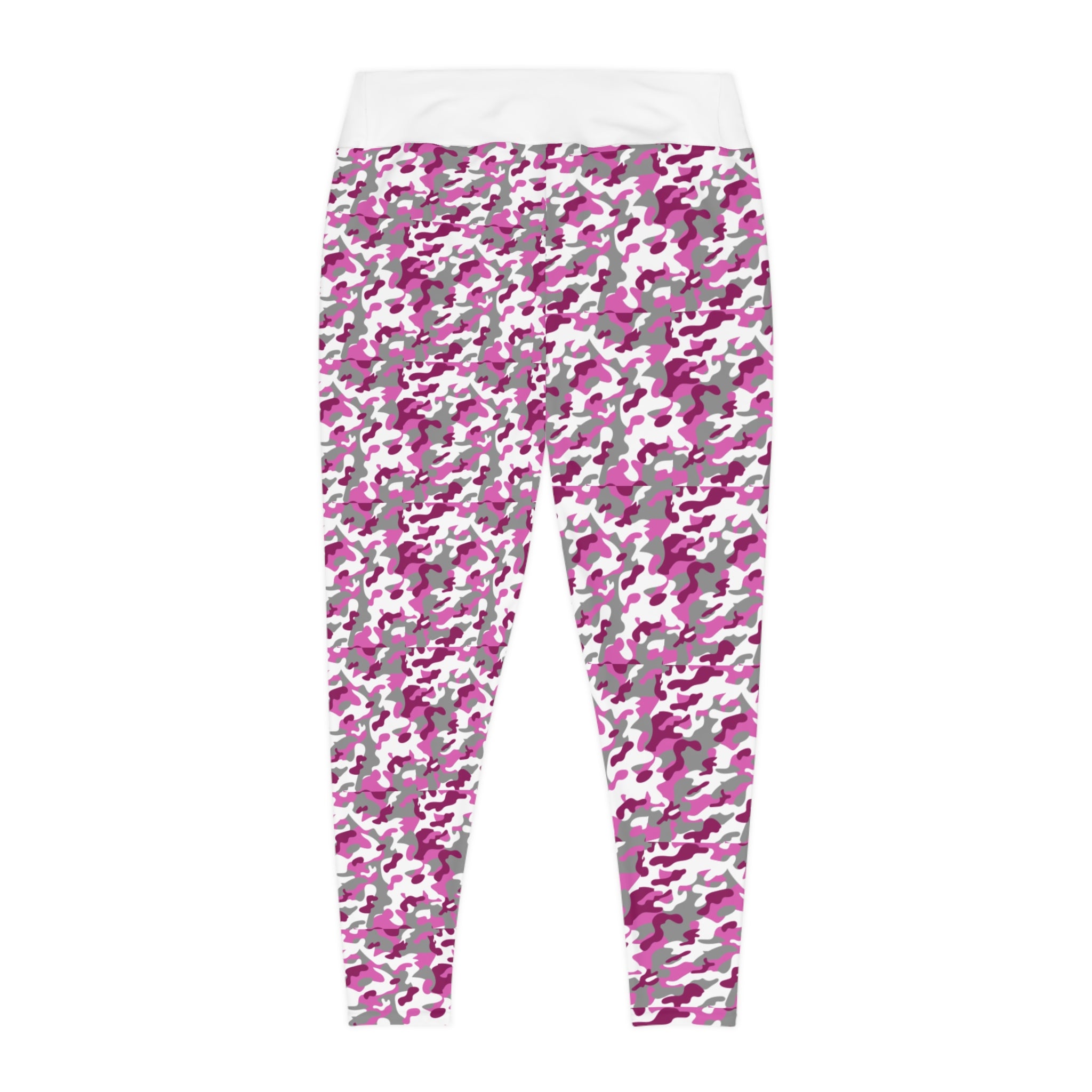Pink Camo Plus Size Leggings — Subtle Side Script Graphic, Comfortable Everyday Activewear - 314 Originals