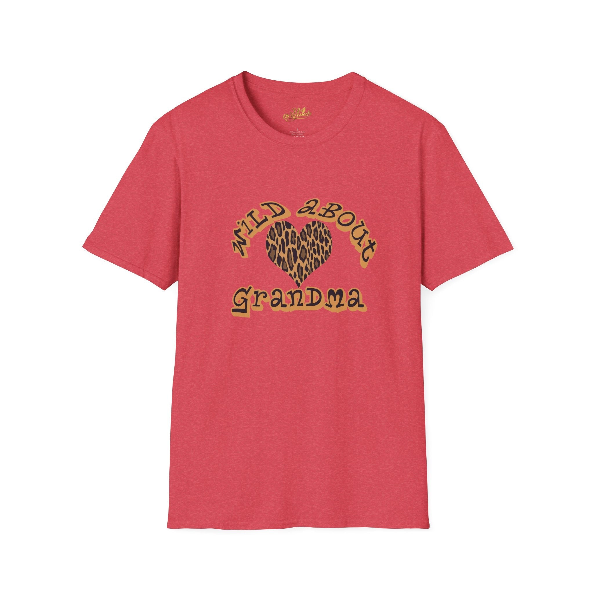 Wild About Grandma Leopard Heart T-Shirt Printify T-Shirt  314 Originals