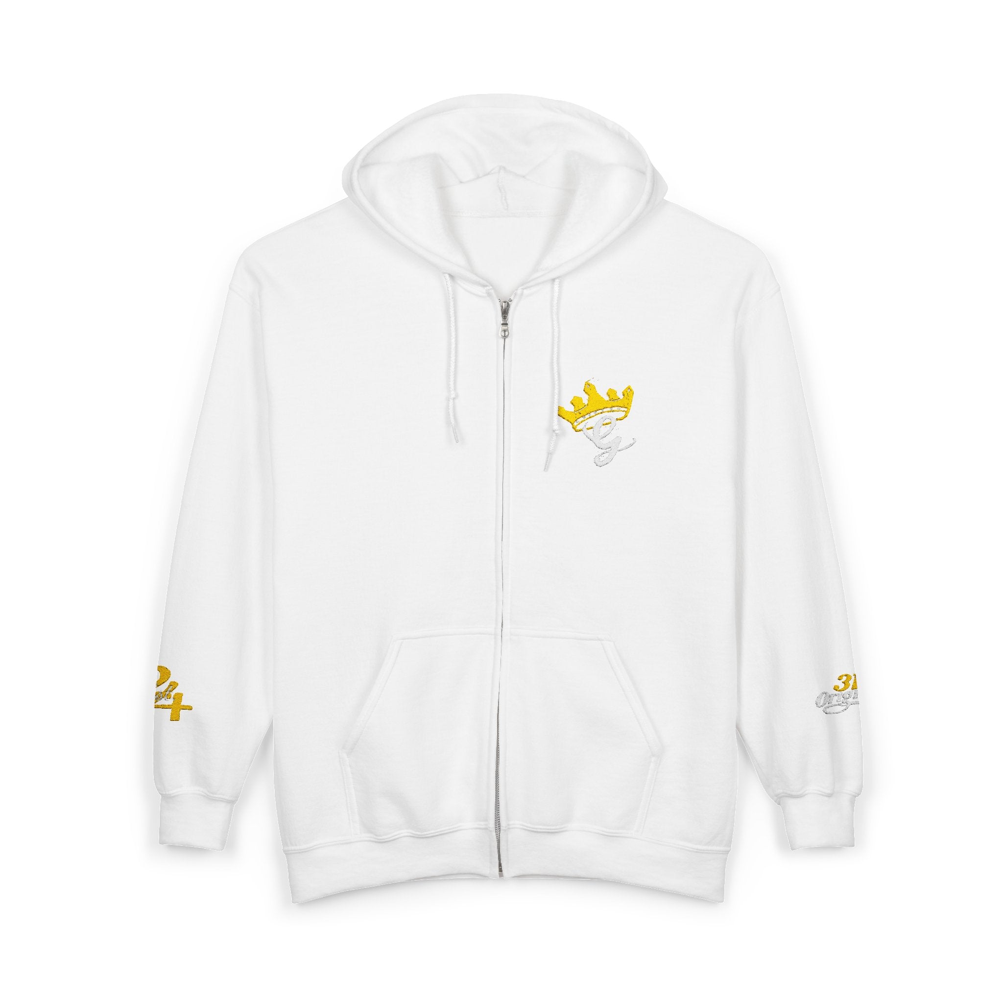 King's Gear Zip Hoodie — Full‑Zip with Gold Crown Emblem - 314 Originals