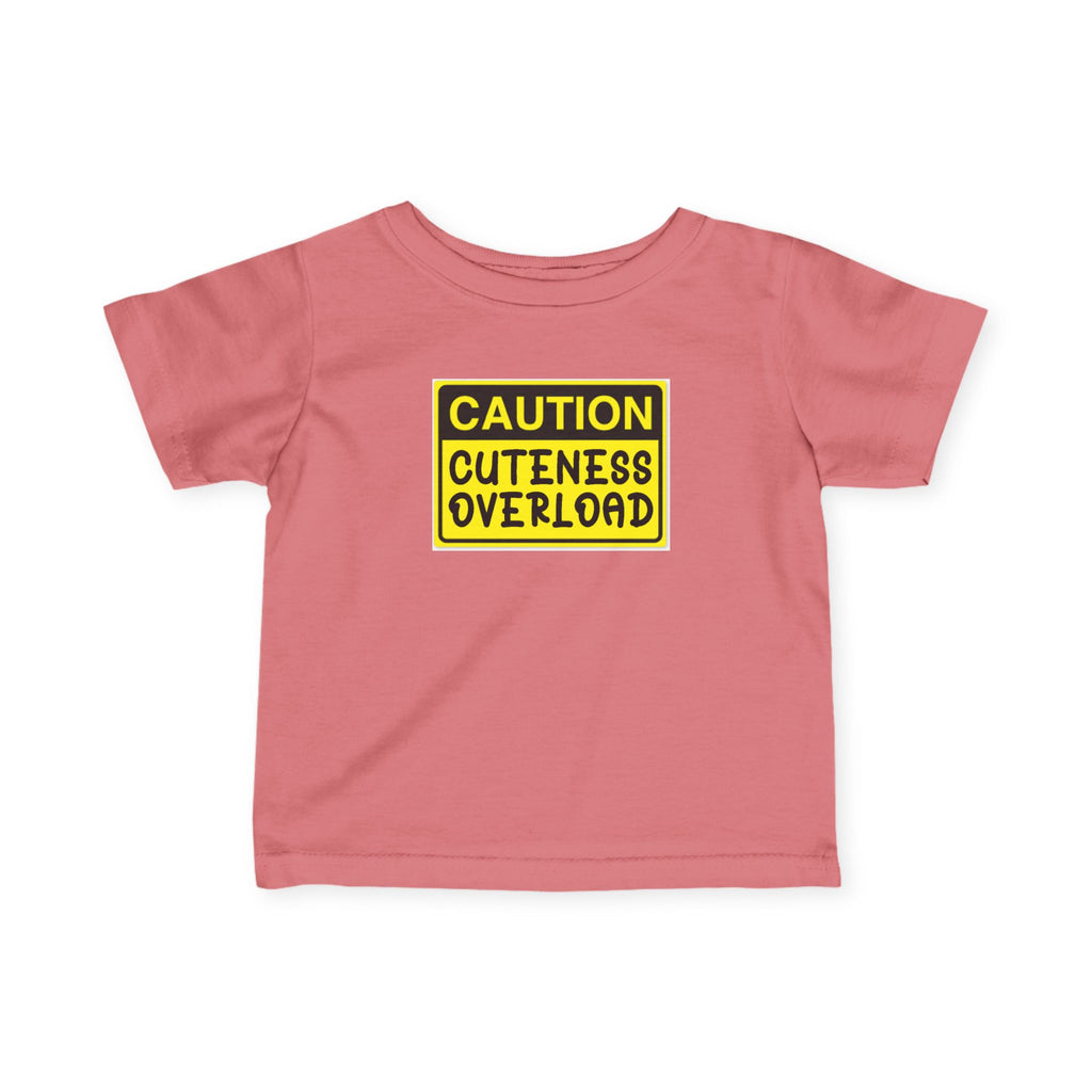 "Caution: Cuteness Overload" —  Baby T‑Shirt (Yellow Warning Sign) - 314 Originals