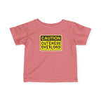 "Caution: Cuteness Overload" —  Baby T‑Shirt (Yellow Warning Sign) - 314 Originals