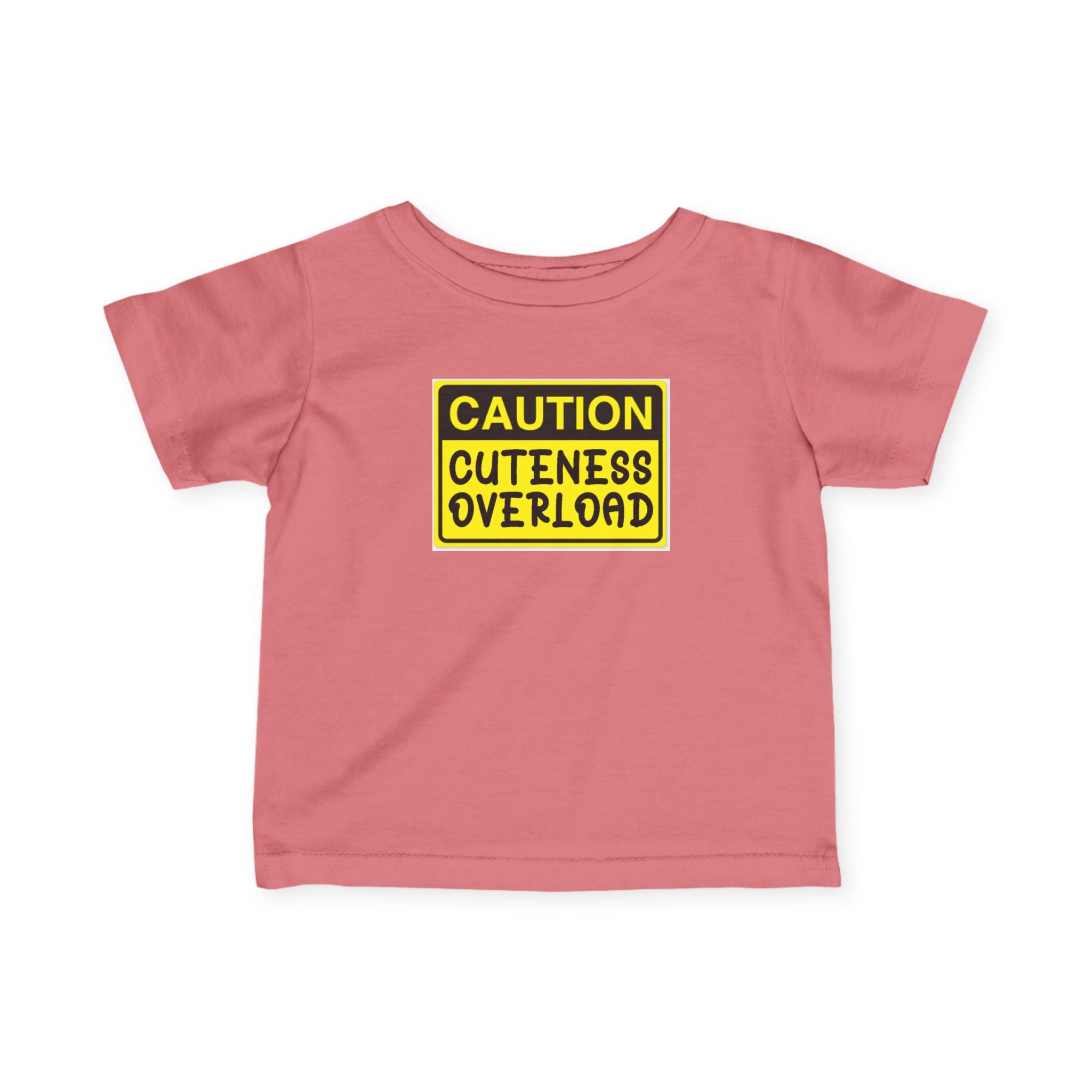 "Caution: Cuteness Overload" —  Baby T‑Shirt (Yellow Warning Sign) - 314 Originals