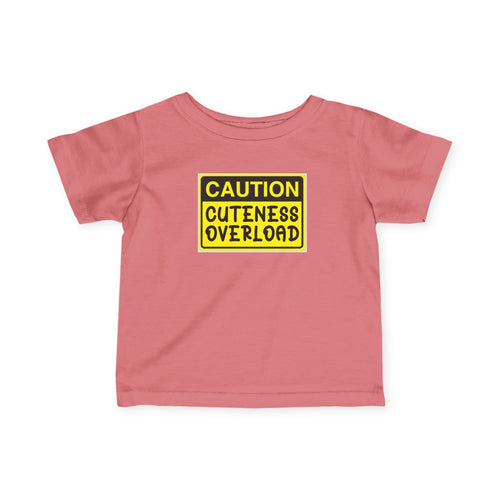 "Caution: Cuteness Overload" —  Baby T‑Shirt (Yellow Warning Sign) - 314 Originals
