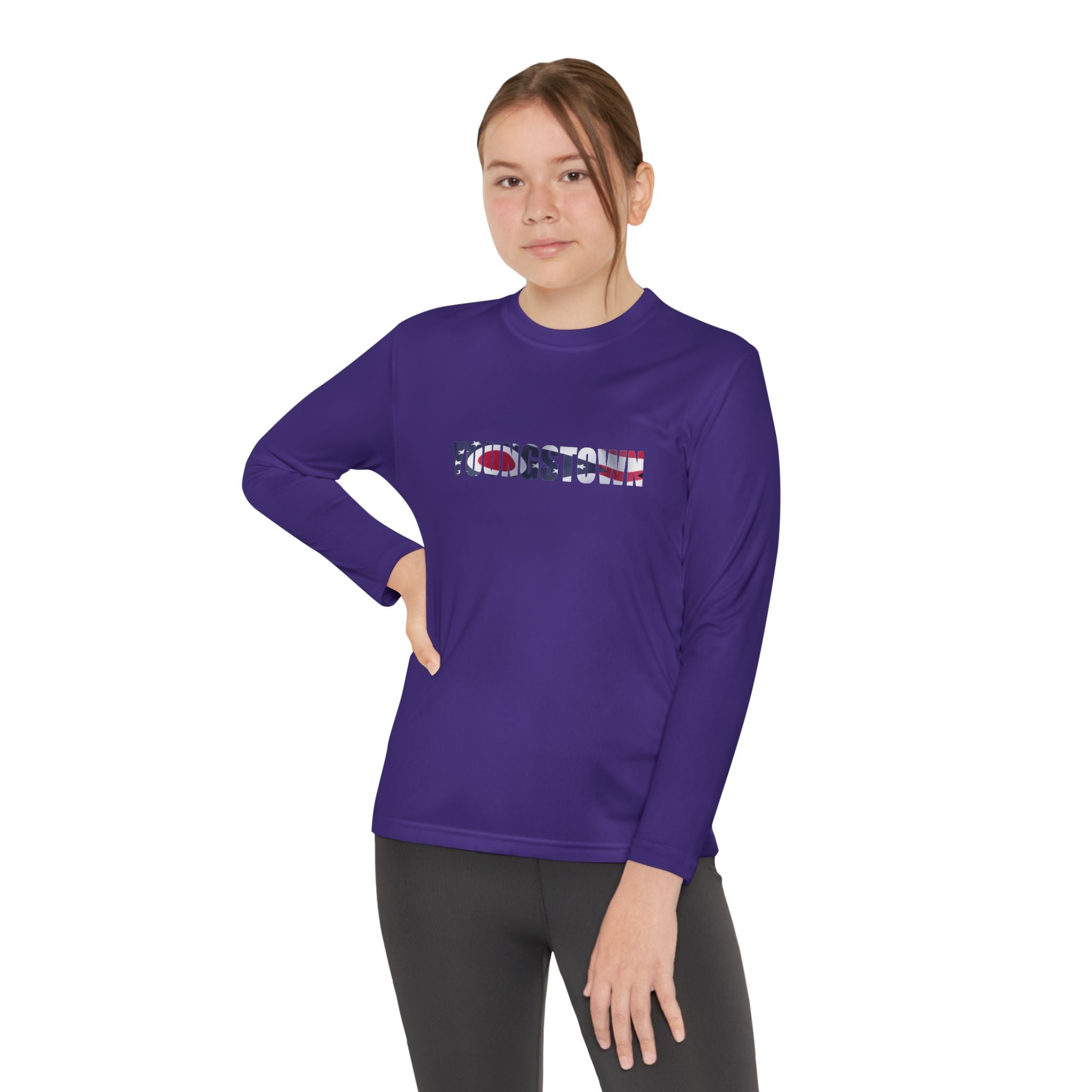 Ohio Flag Youth Long Sleeve Tee — Youngstown Text Graphic - 314 Originals