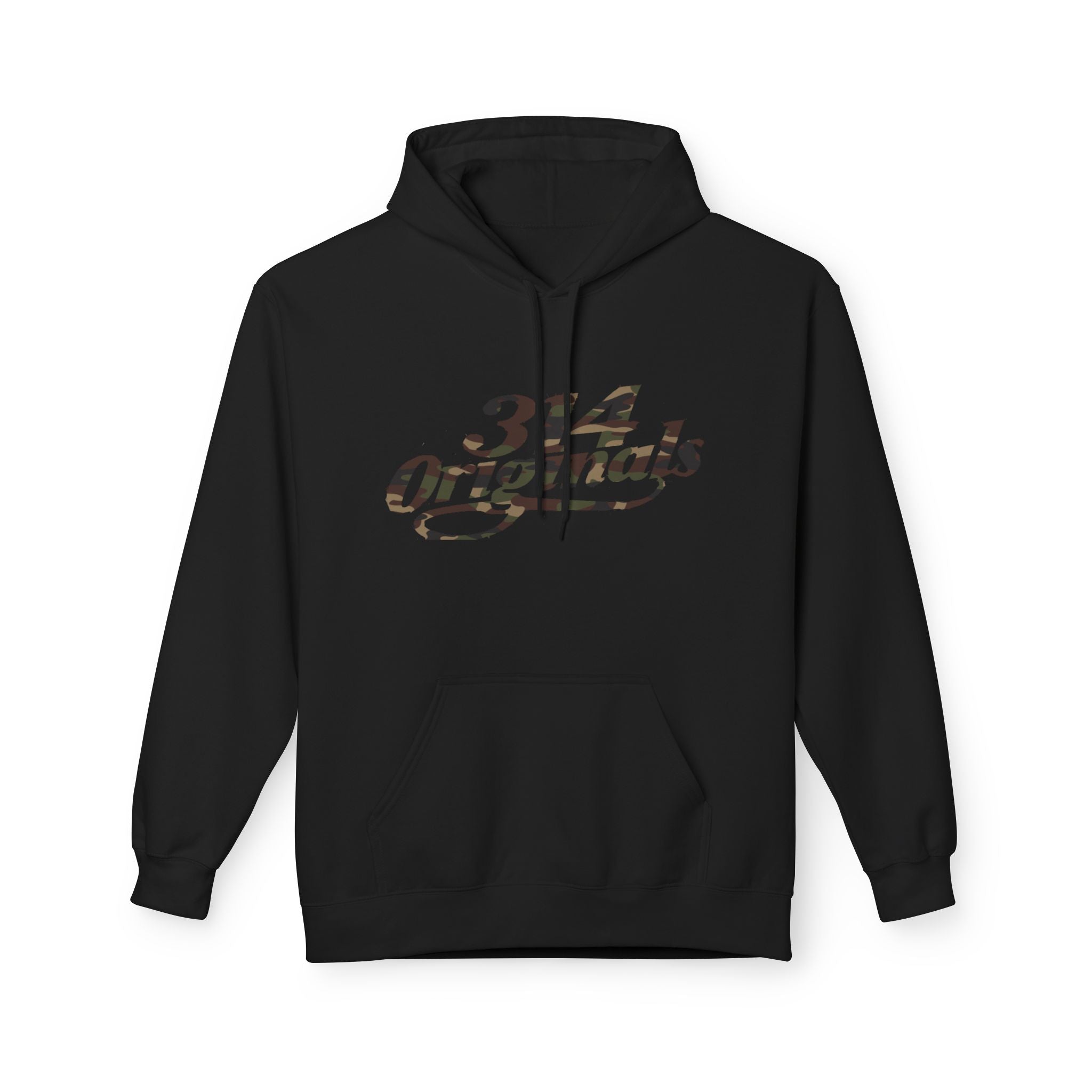 314 Originals Camo Hoodie — Retro Script Logo Pullover - 314 Originals