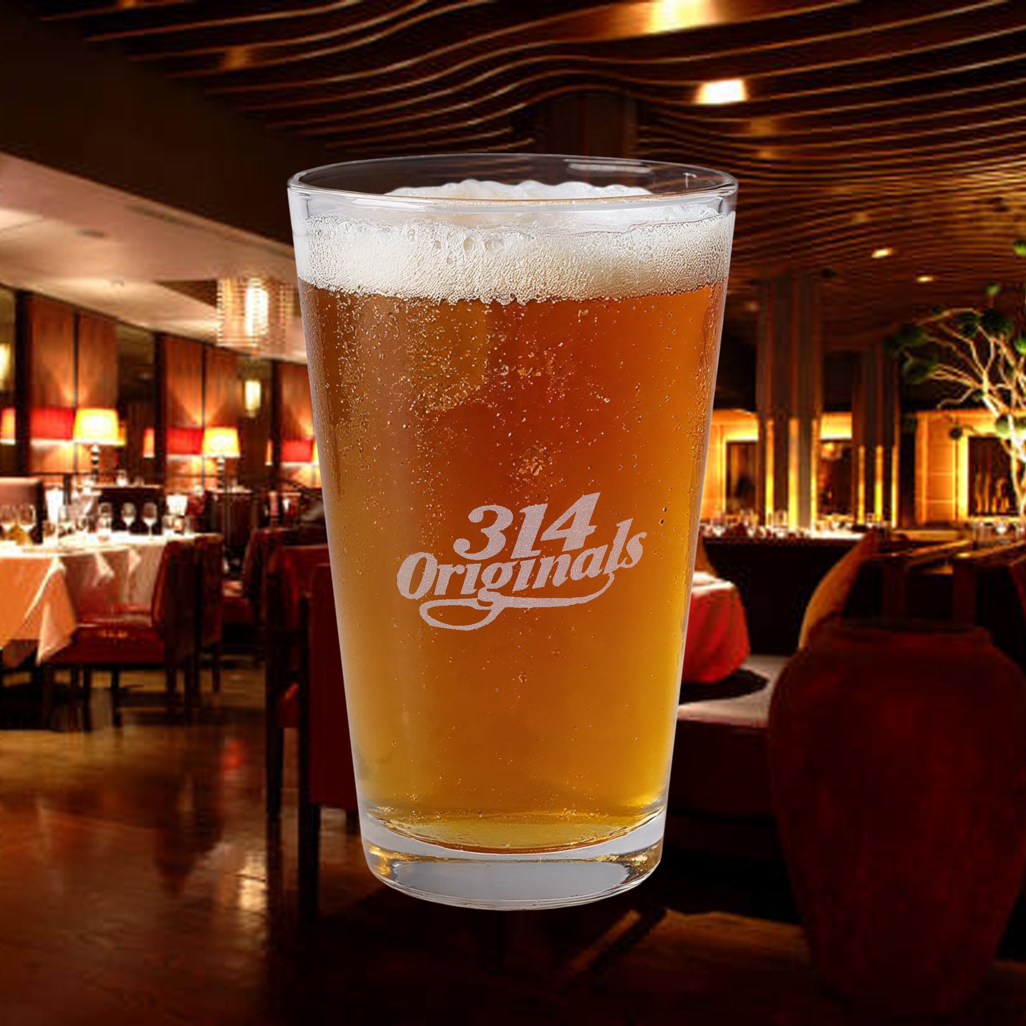 Engraved 16oz Pint Mixing Glass — Personalized Cocktail & Beer Tumbler - 314 Originals