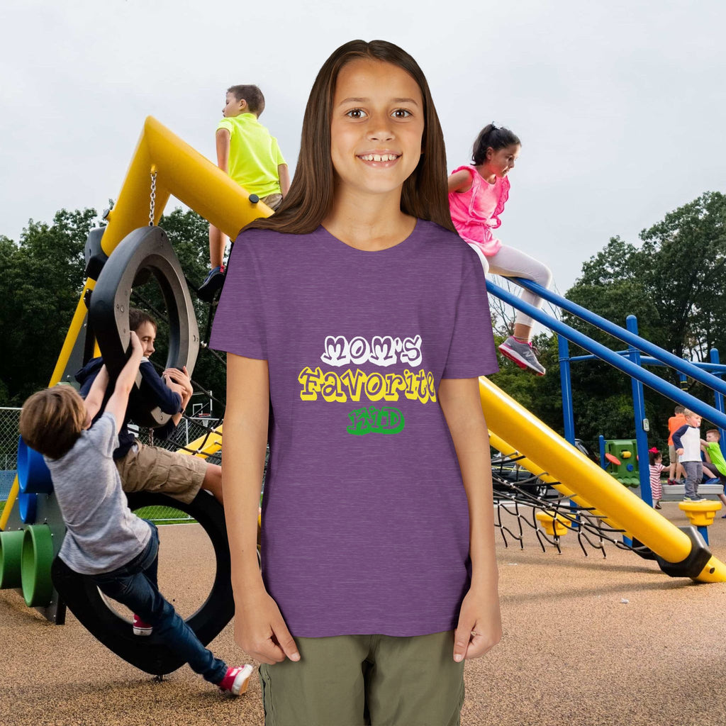 Girl's "Favorite Kid" Retro Yellow & Green Graphic T-Shirt