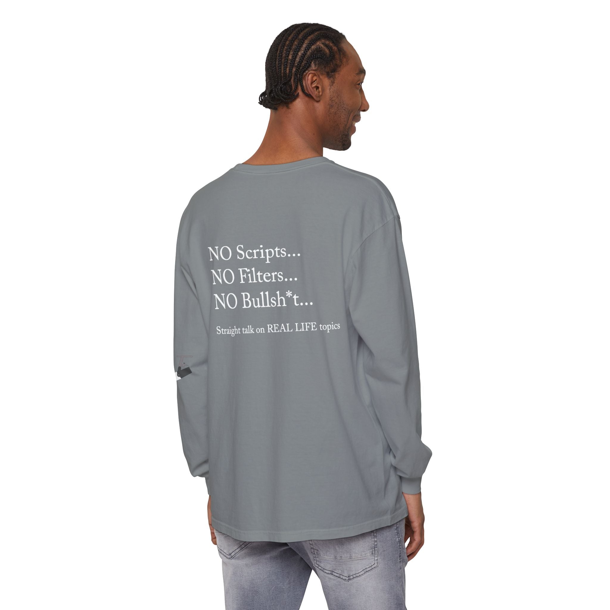 Tell It Like It Is Long Sleeve Tee — "No Scripts... No Filters... No Bullsh*t" Statement Shirt Printify Long-sleeve  314 Originals