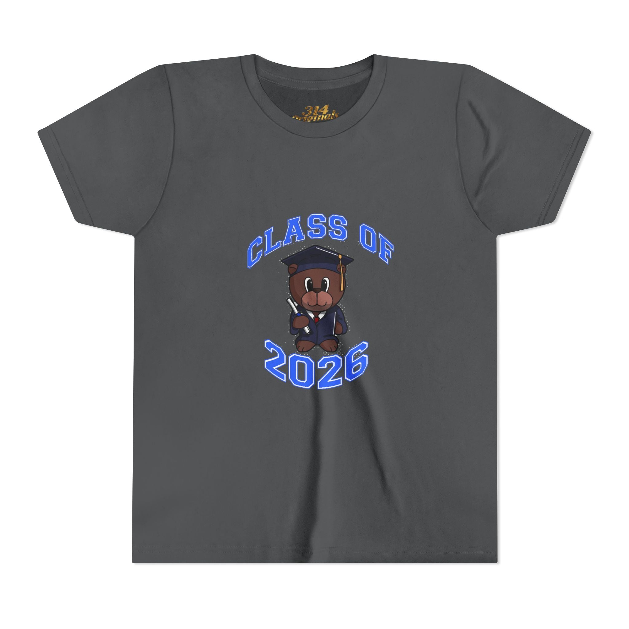 Class of 2026 Kids Graduation T‑Shirt — Cute Graduate Bear Youth Tee