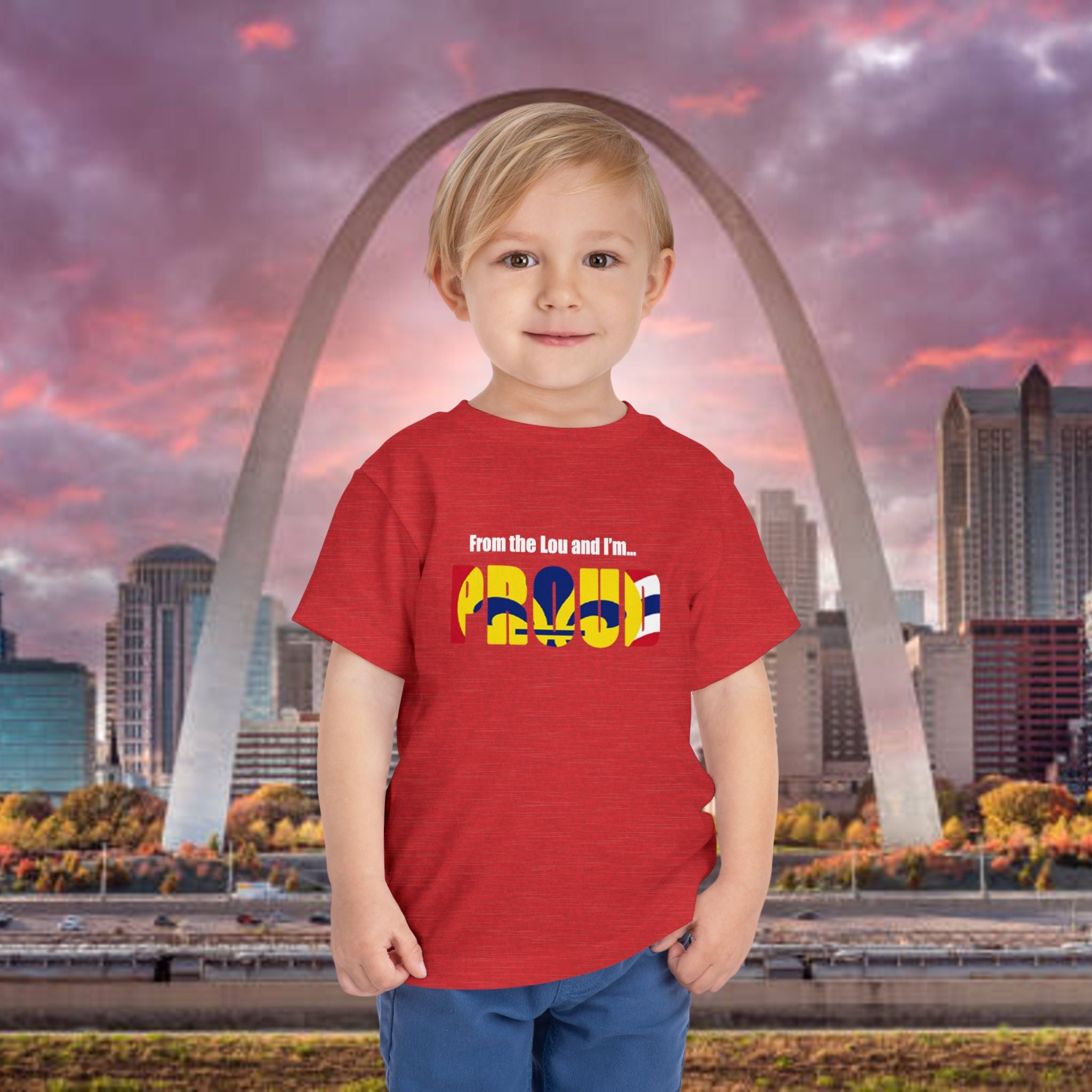 Toddler Tee — "From the Lou and I’m... Proud" St. Louis Flag Kids Shirt - 314 Originals