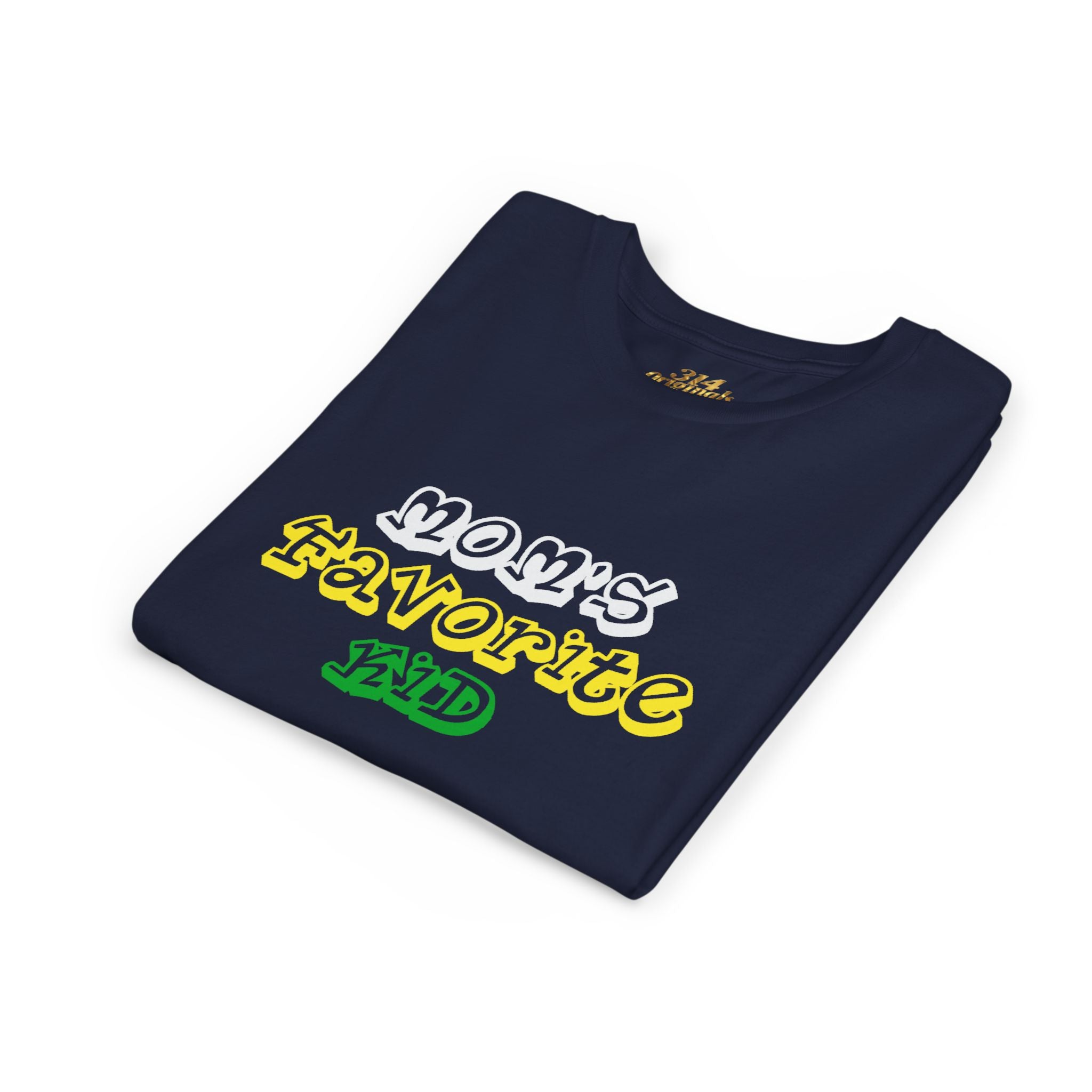 Girl's "Favorite Kid" Retro Yellow & Green Graphic T-Shirt