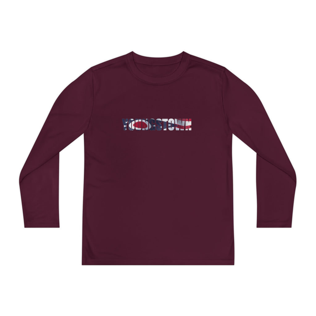 Ohio Flag Youth Long Sleeve Tee — Youngstown Text Graphic - 314 Originals