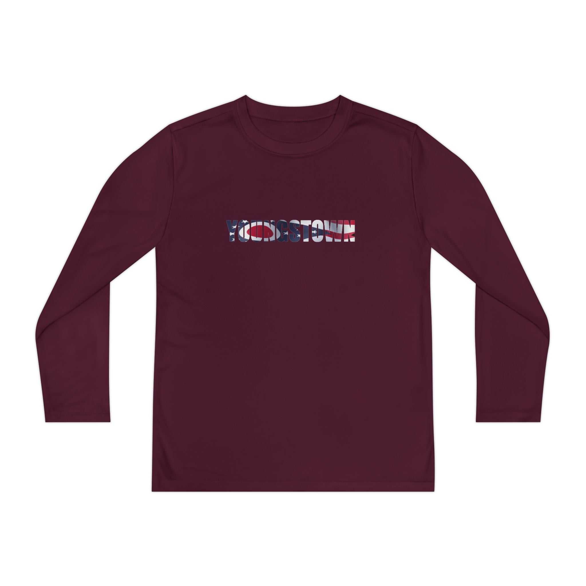 Ohio Flag Youth Long Sleeve Tee — Youngstown Text Graphic - 314 Originals