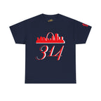 St. Louis 314 Skyline Tee — Red Gateway Arch City Number T-Shirt - 314 Originals