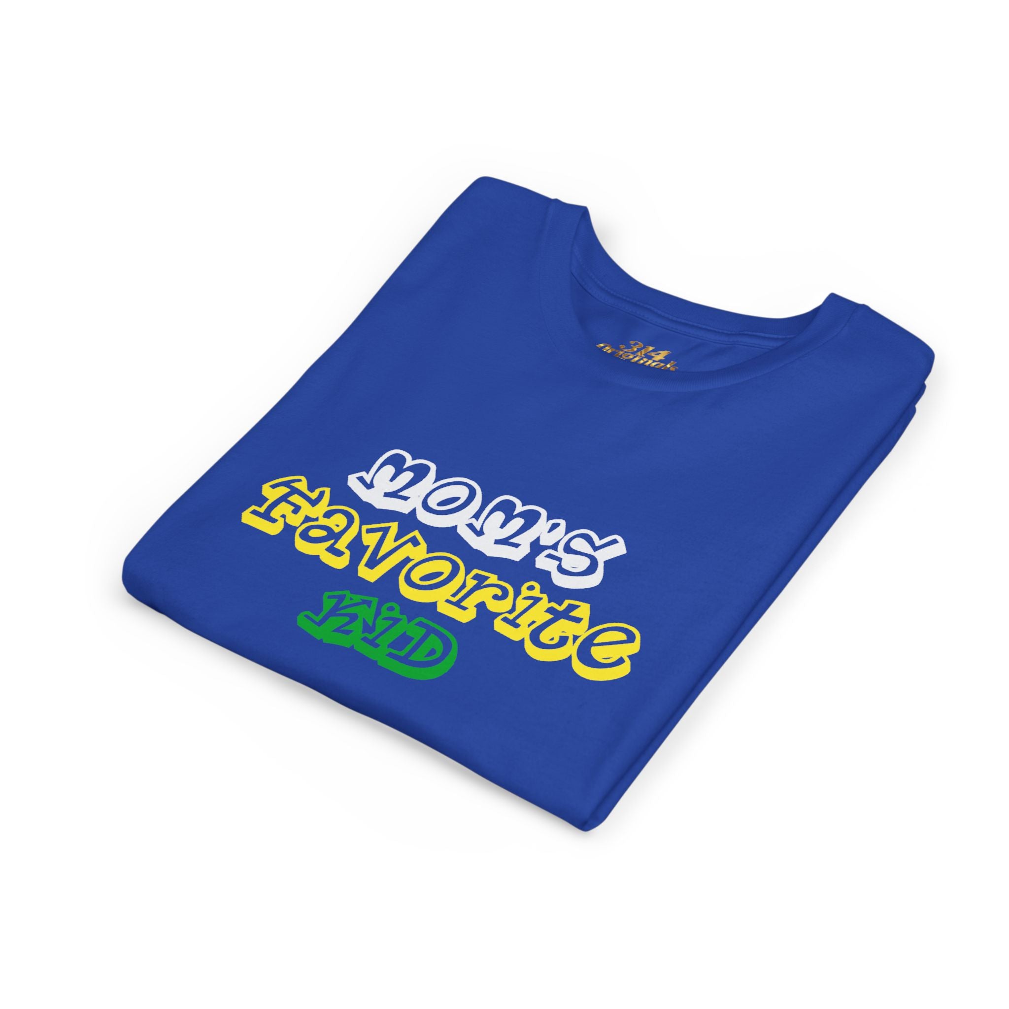 Girl's "Favorite Kid" Retro Yellow & Green Graphic T-Shirt