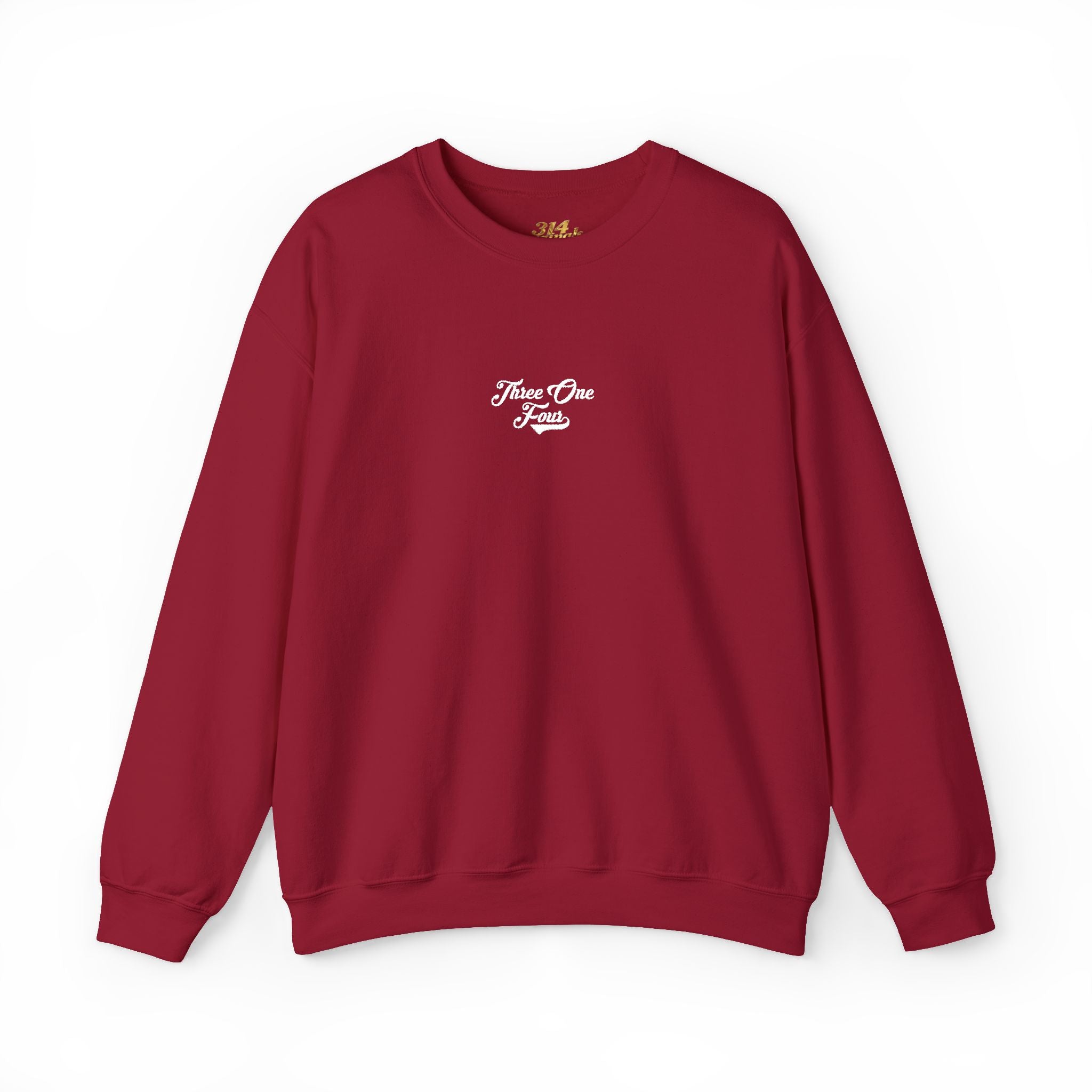 Three One Four Crewneck Sweatshirt — Minimal Script Chest Logo - 314 Originals