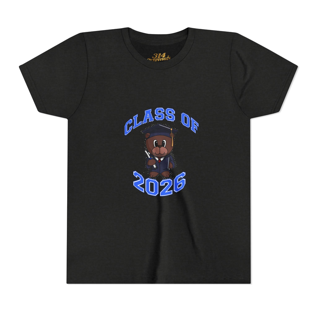 Class of 2026 Kids Graduation T‑Shirt — Cute Graduate Bear Youth Tee