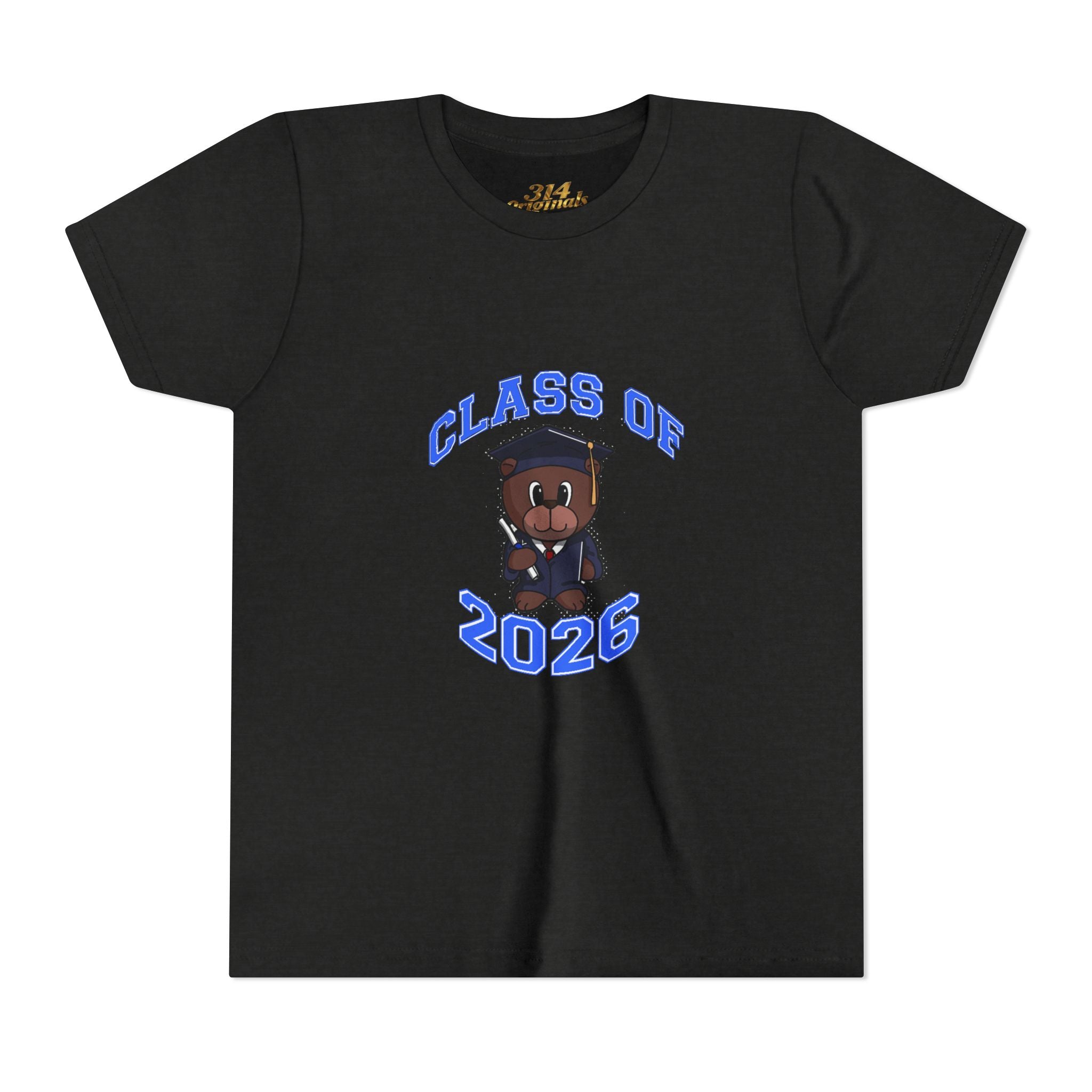 Class of 2026 Kids Graduation T‑Shirt — Cute Graduate Bear Youth Tee