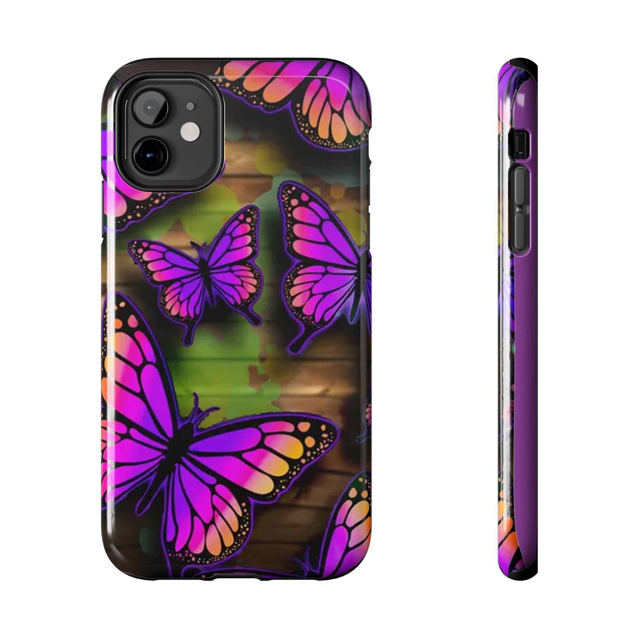 Purple Monarch Butterfly Tough Phone Case — Floral Nature Protective Cover Printify Phone Case  314 Originals