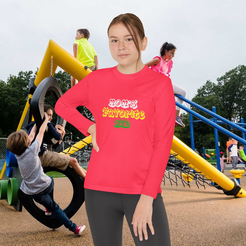 "Mom's Favorite Kid" Youth Long Sleeve Tee —  Retro Graphic