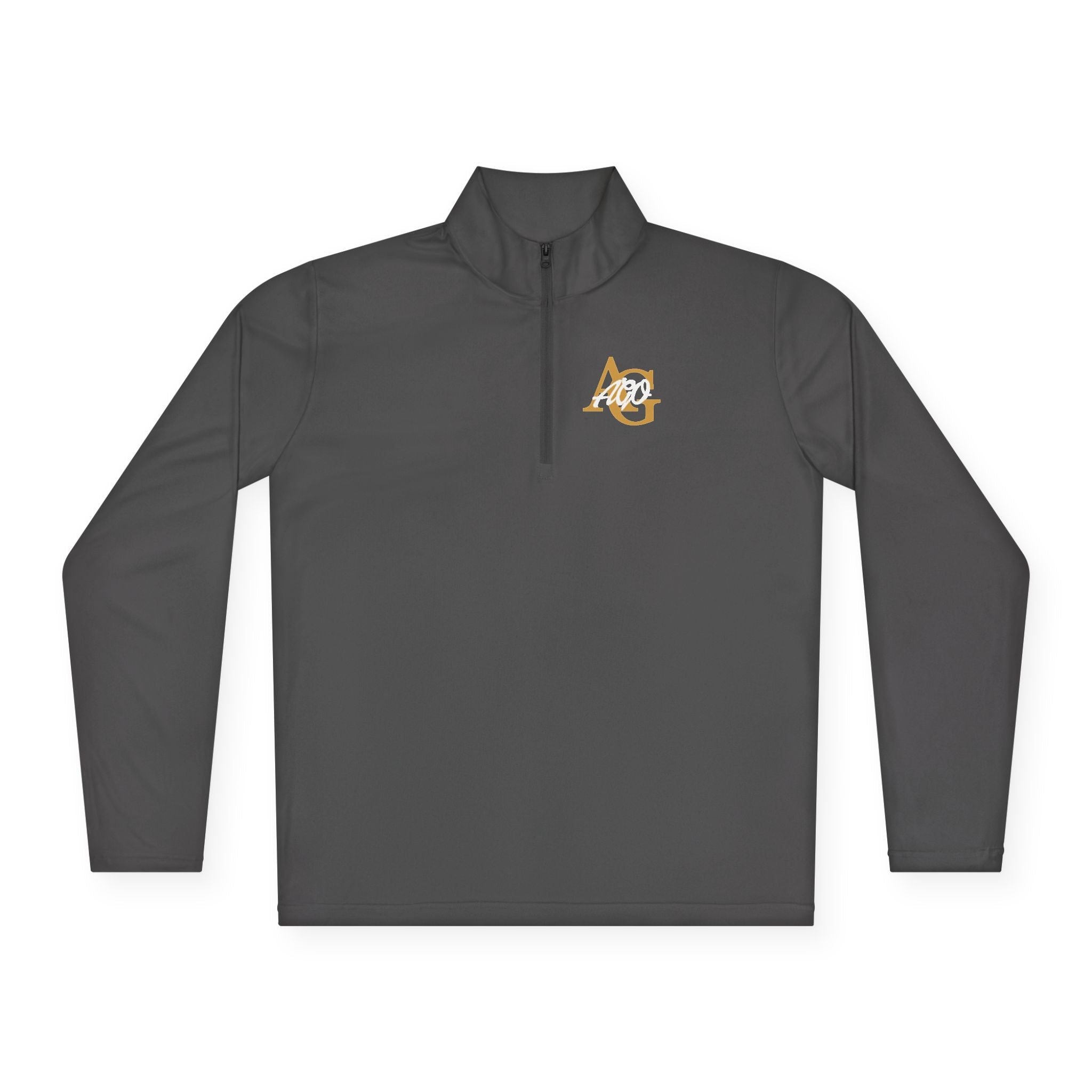 AGO Quarter-Zip Pullover — Small Gold & Black Chest Embroidery, Lightweight Casual Pullover - 314 Originals