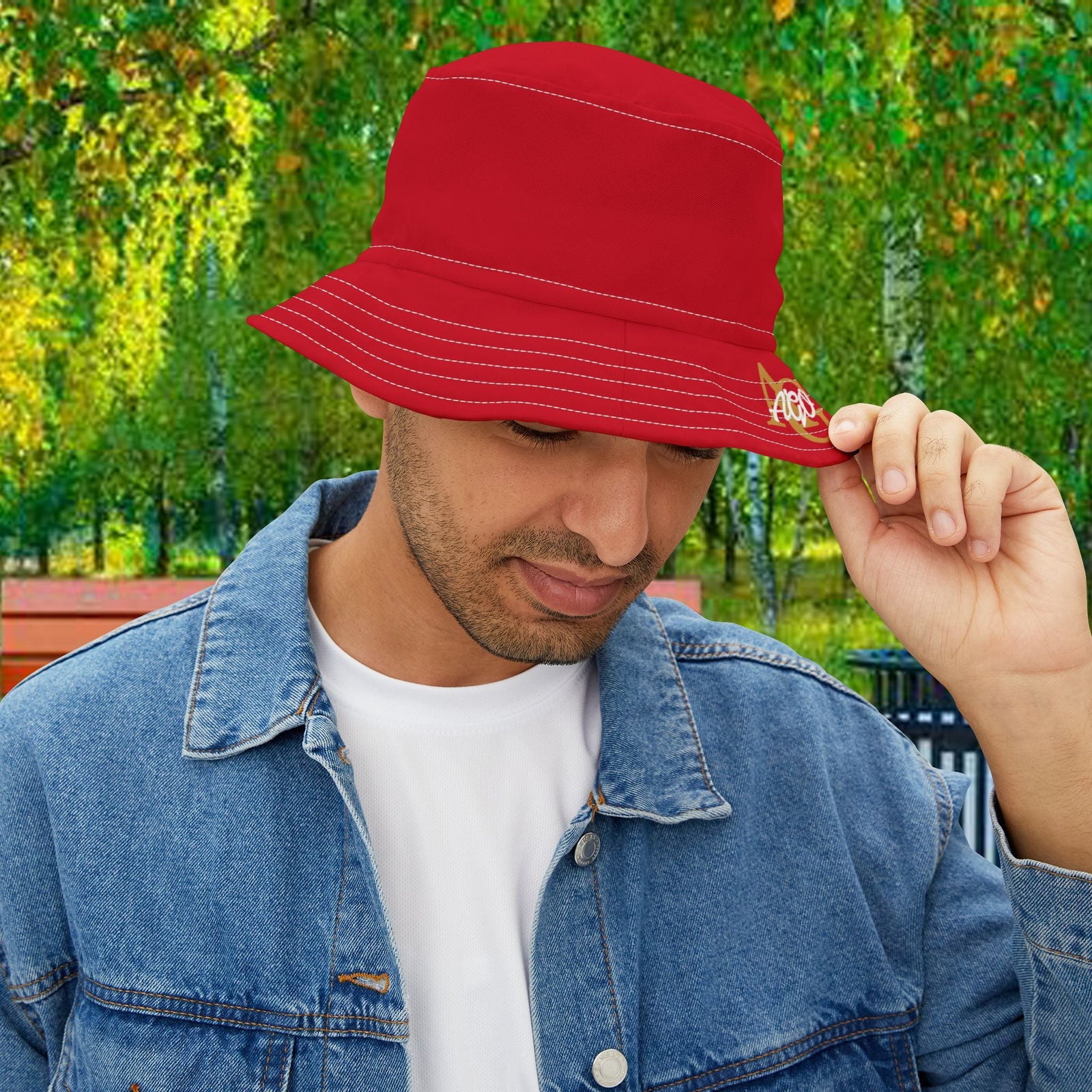 AGO Red Bucket Hat — Casual Sun Hat - 314 Originals