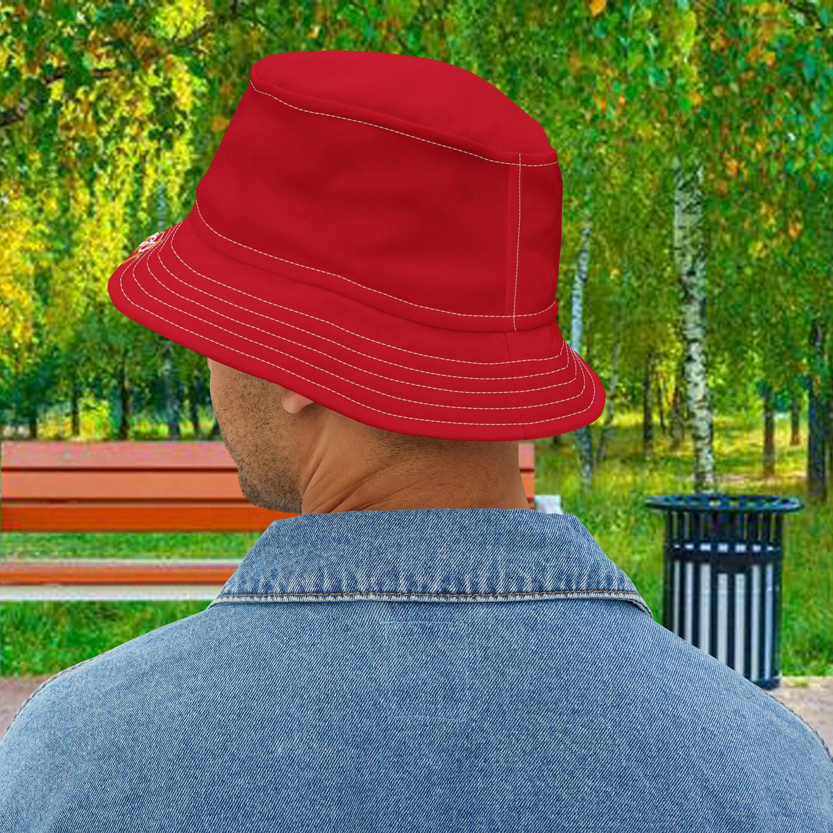 AGO Red Bucket Hat — Casual Sun Hat - 314 Originals