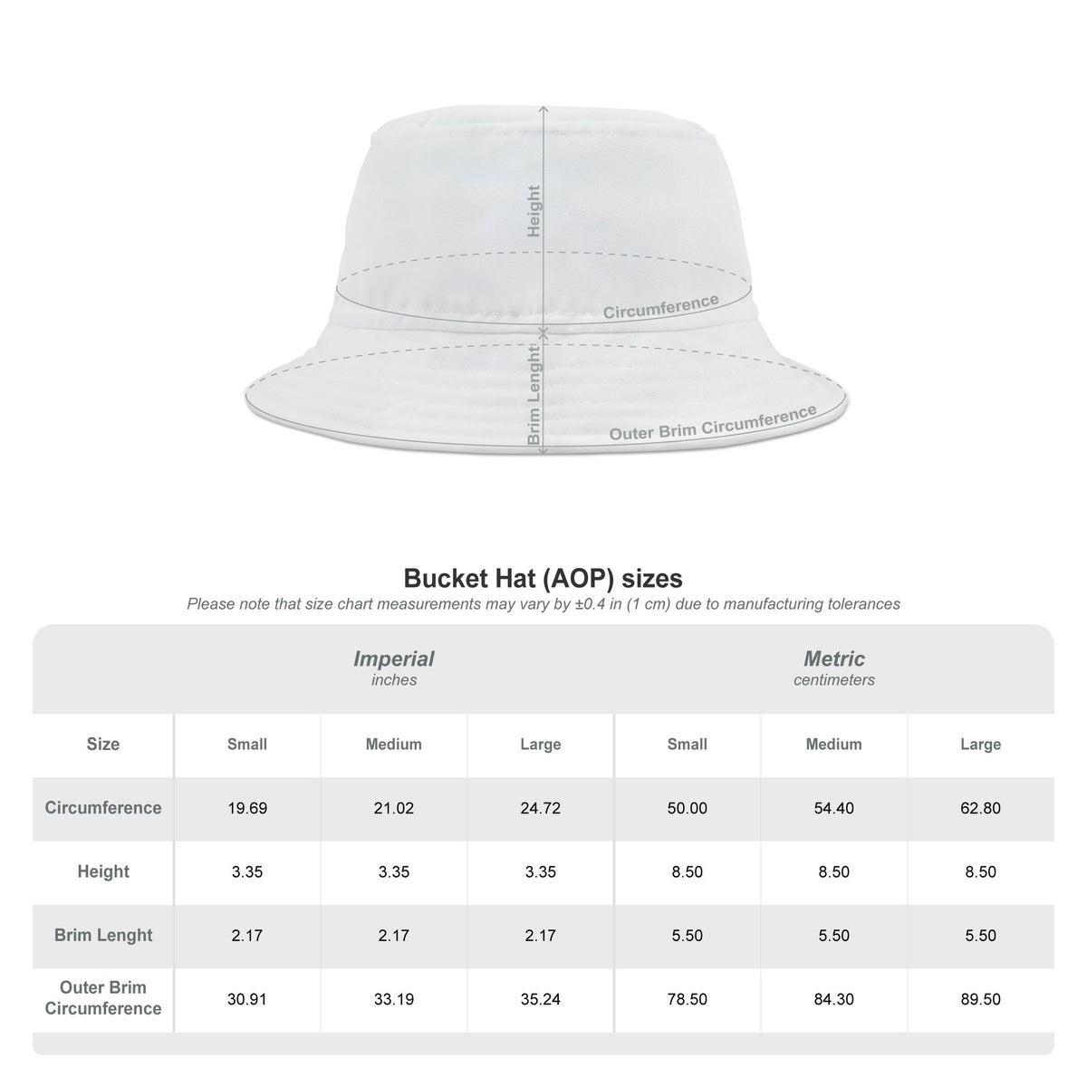 AGO White Bucket Hat — Casual Sun Hat - 314 Originals
