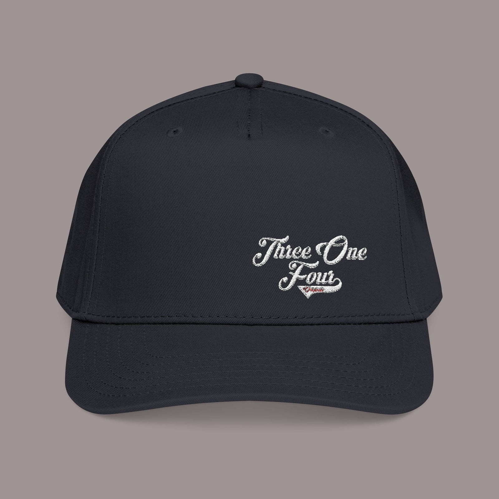 All Black Mid Profile Baseball Cap — Casual Vintage Script Hat - 314 Originals