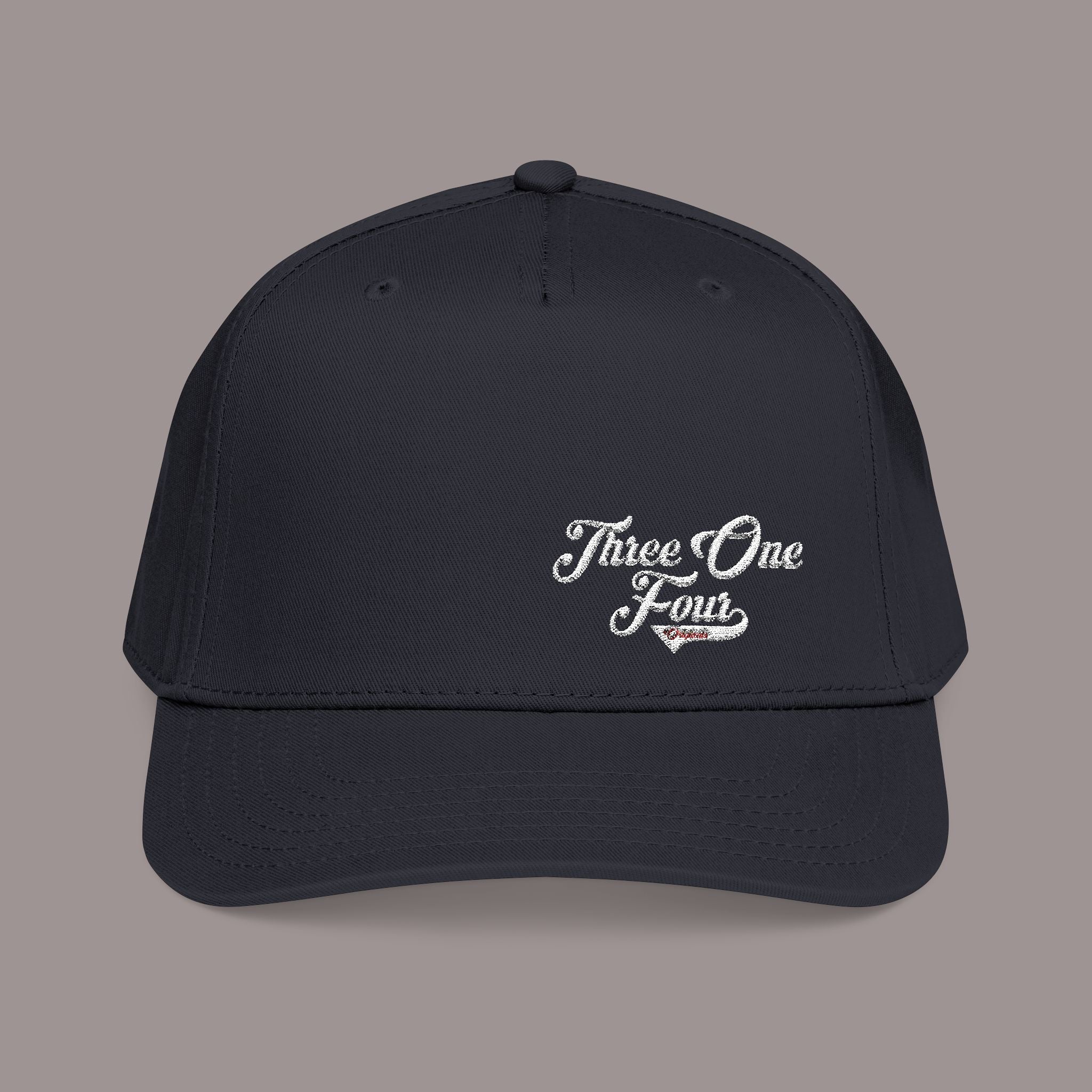 All Black Mid Profile Baseball Cap — Casual Vintage Script Hat - 314 Originals