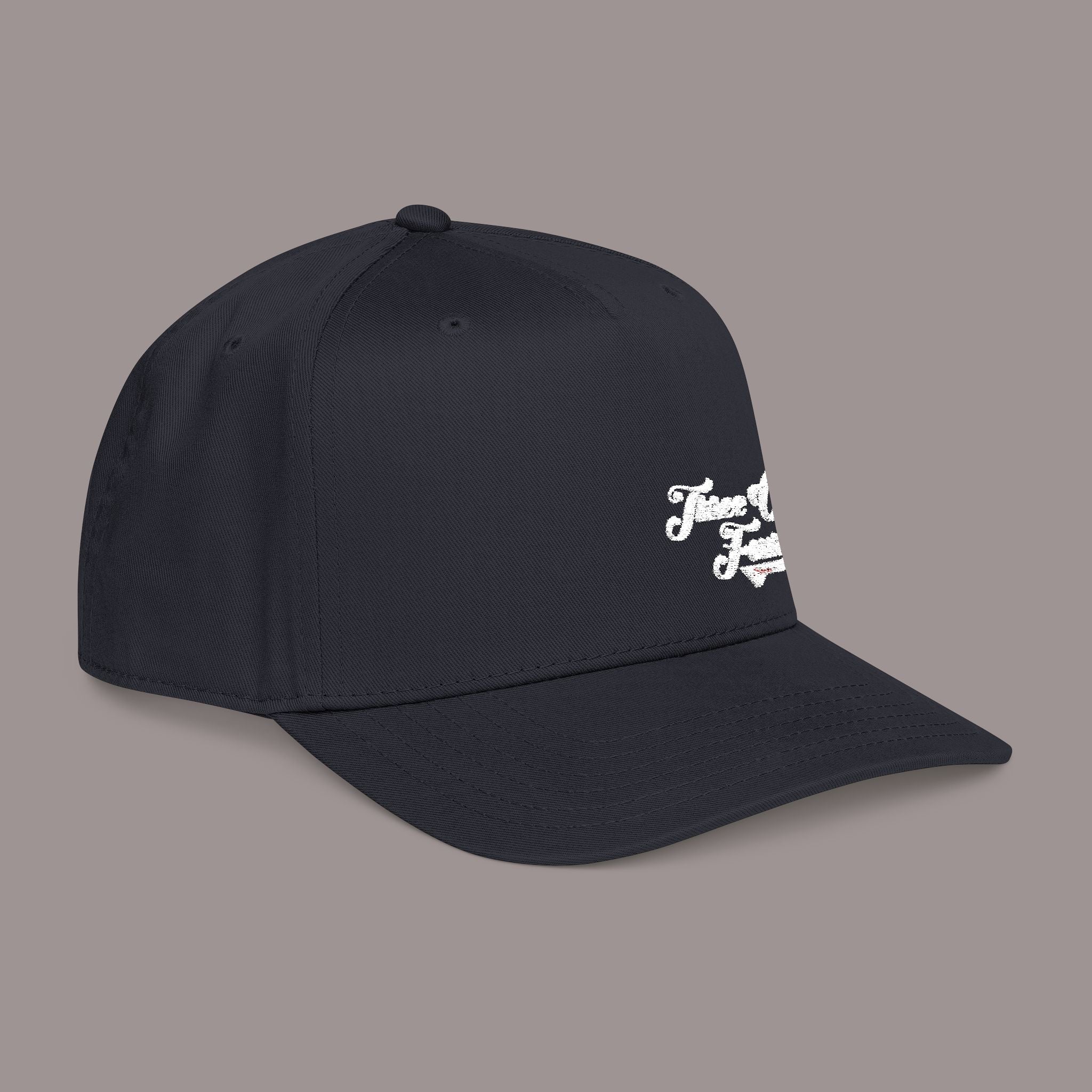 All Black Mid Profile Baseball Cap — Casual Vintage Script Hat - 314 Originals