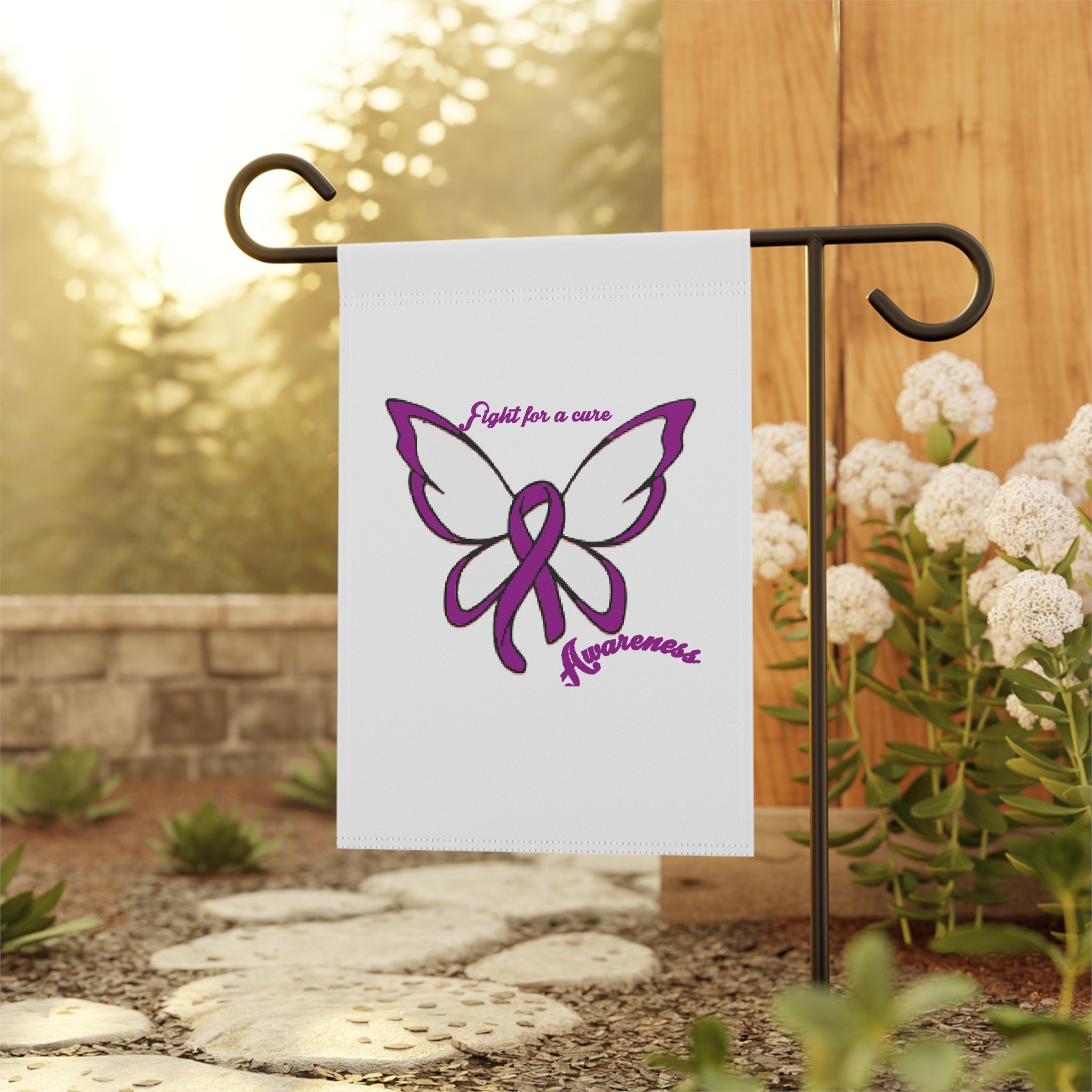 Alzheimer's Butterfly – “Fight for a Cure” Butterfly Ribbon Home Banner - 314 Originals