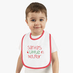 Baby Bib - "Santa's Little Helper" Christmas Holiday Bib with Red Contrast Trim - 314 Originals