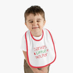 Baby Bib - "Santa's Little Helper" Christmas Holiday Bib with Red Contrast Trim - 314 Originals