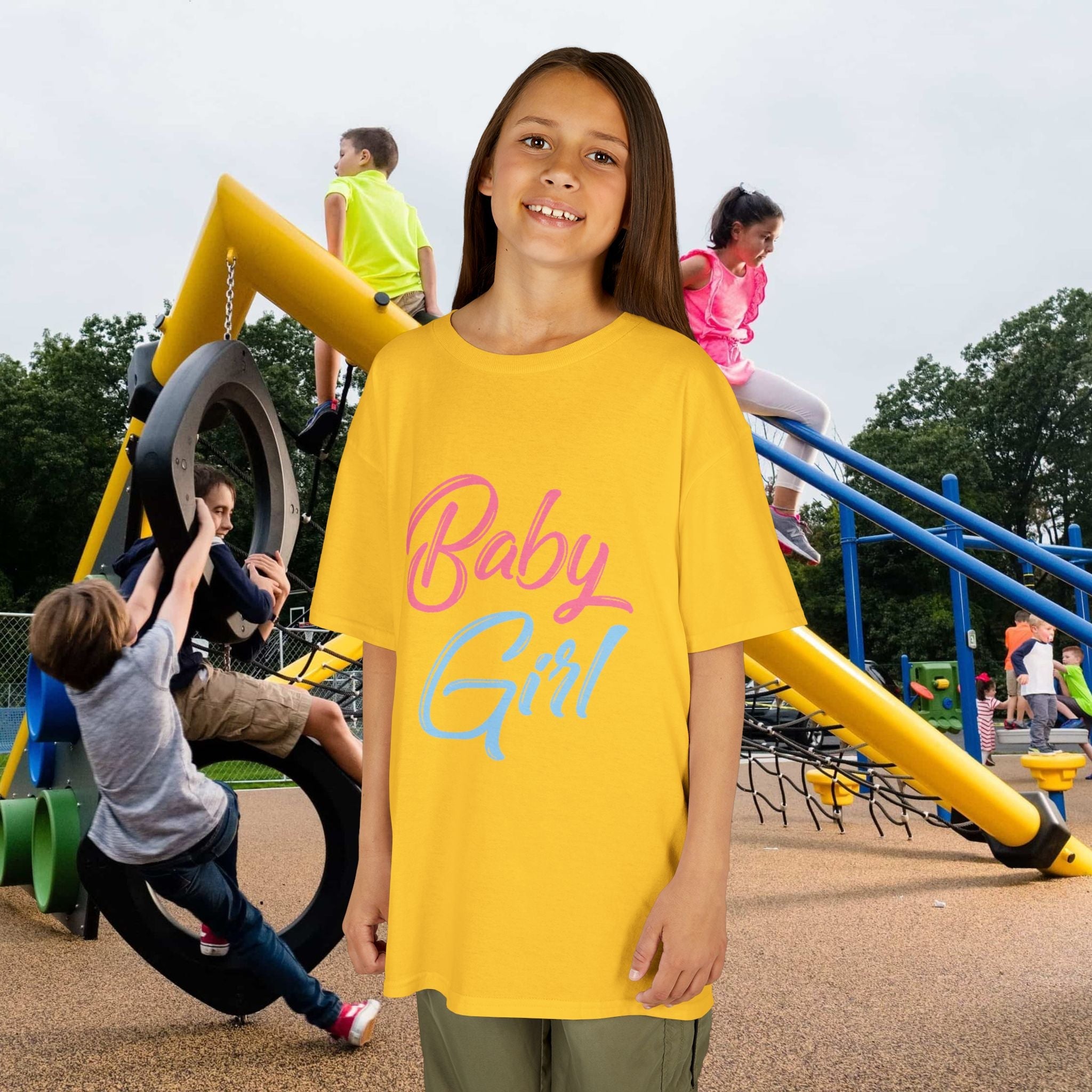"Baby Girl" Pastel Script Shirt - 314 Originals