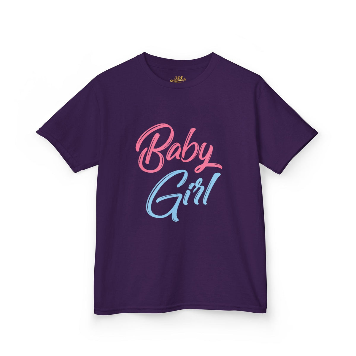 "Baby Girl" Pastel Script Shirt - 314 Originals