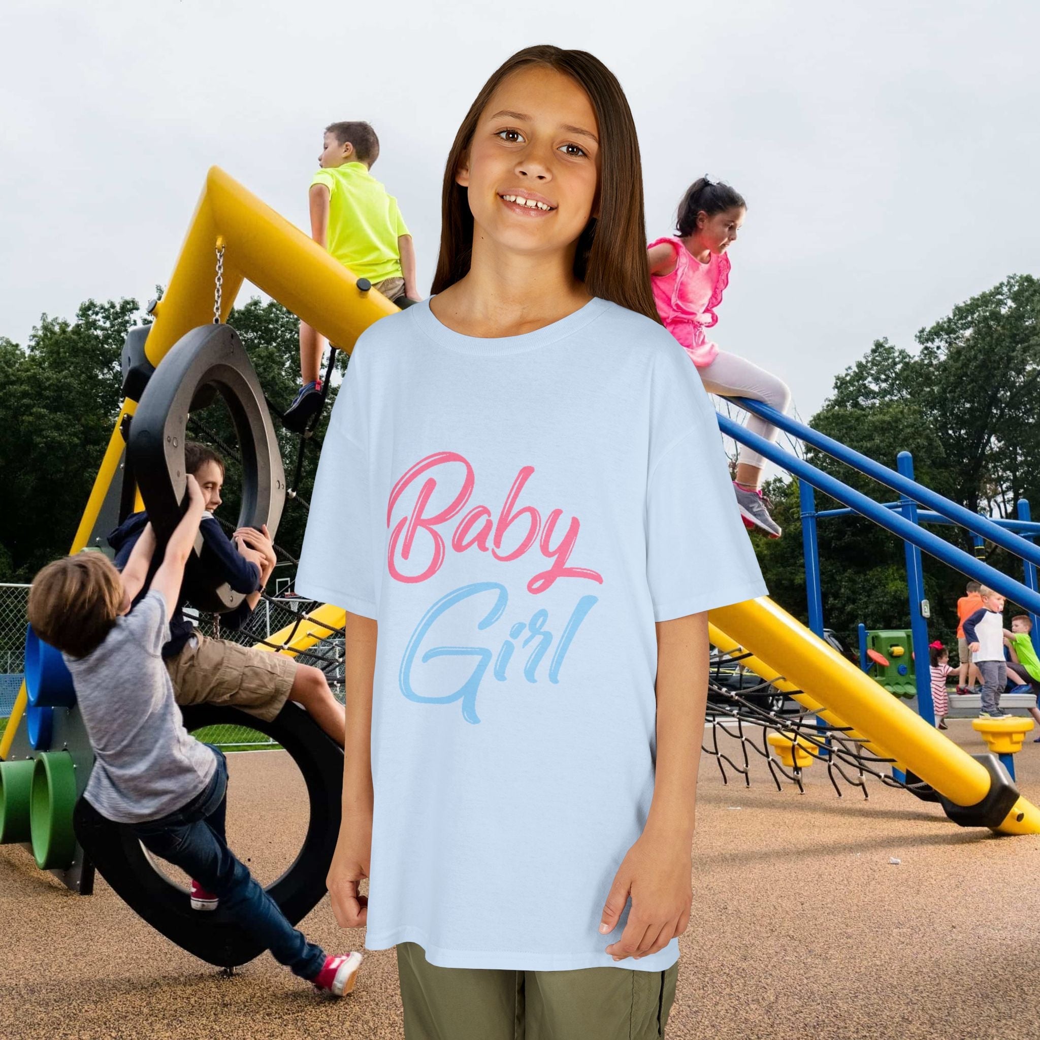 "Baby Girl" Pastel Script Shirt - 314 Originals