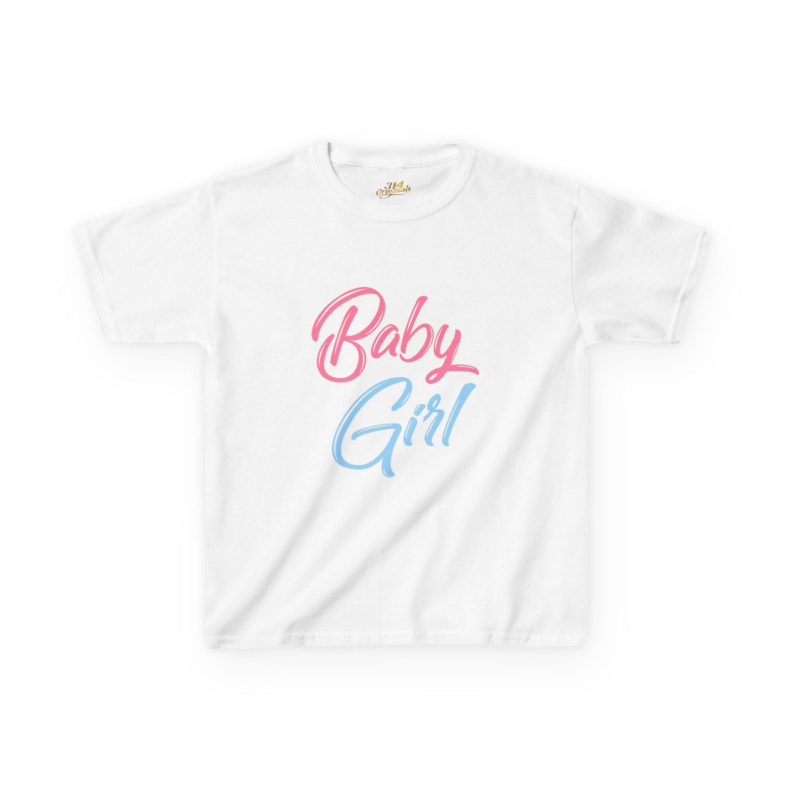 "Baby Girl" Pastel Script Shirt - 314 Originals