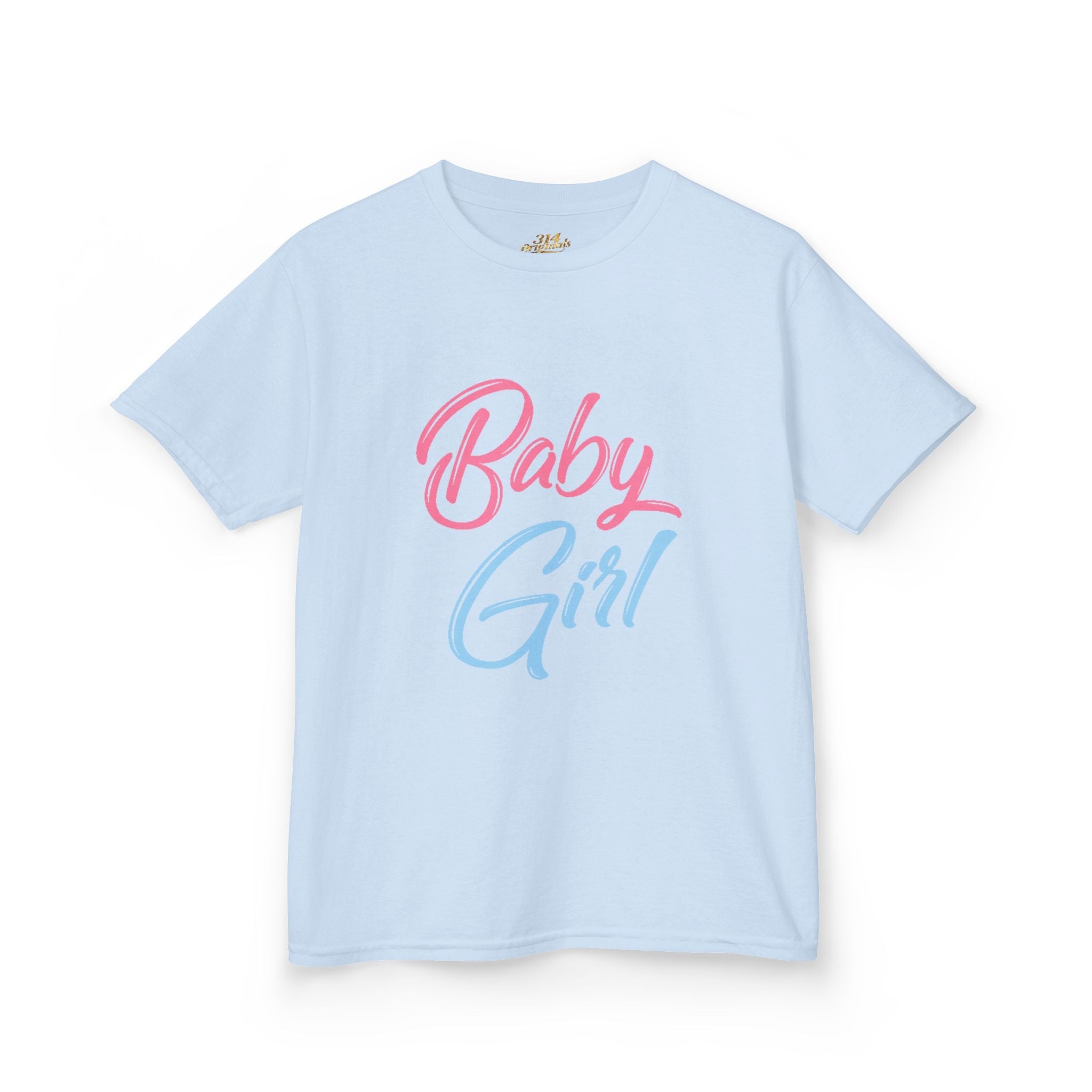 "Baby Girl" Pastel Script Shirt - 314 Originals