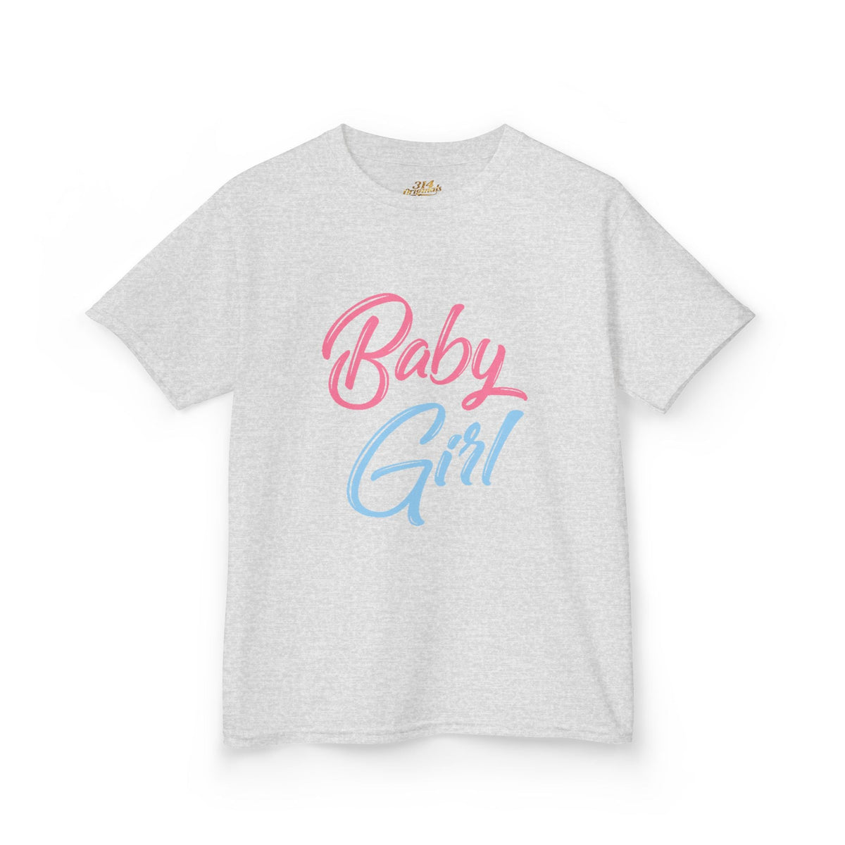 "Baby Girl" Pastel Script Shirt - 314 Originals