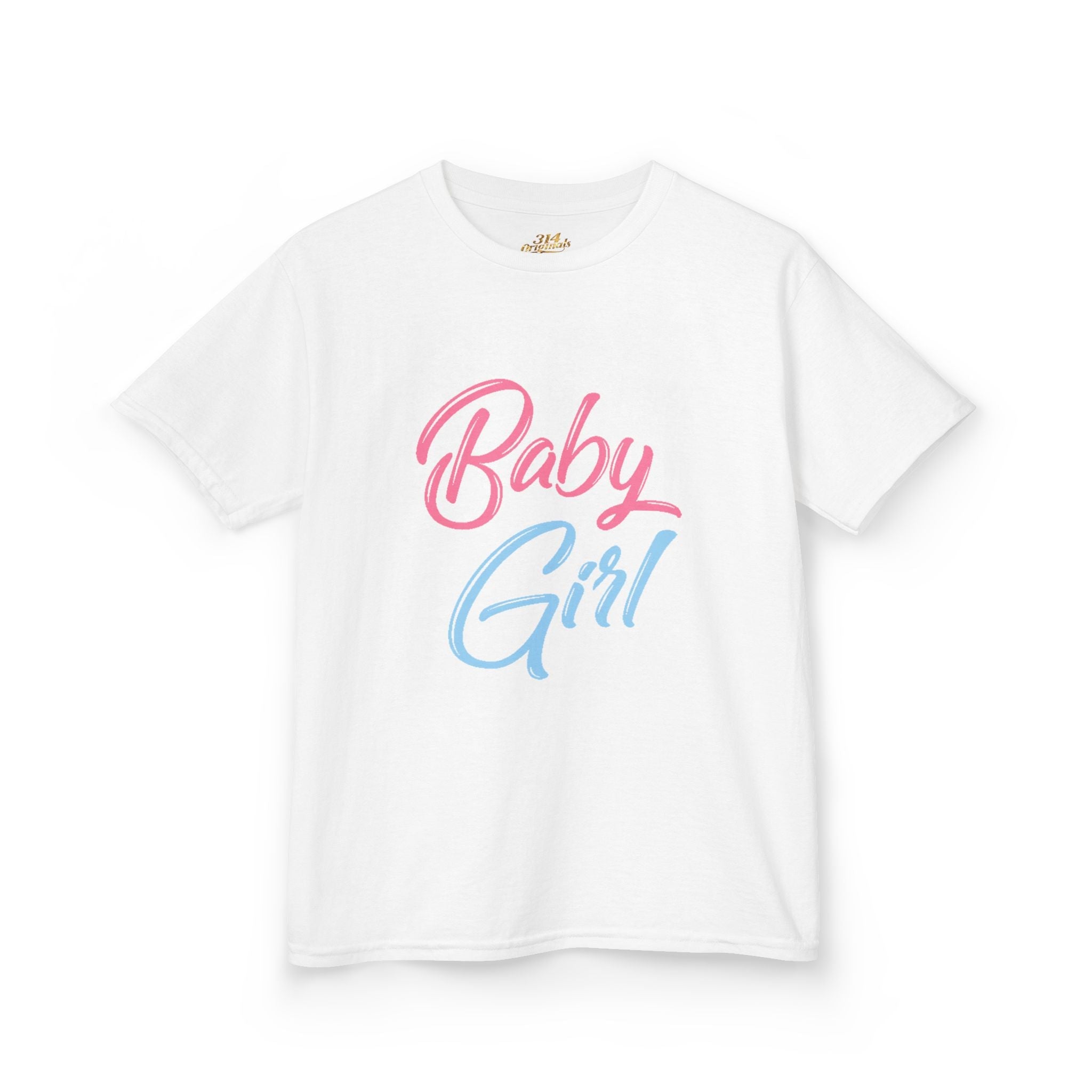 "Baby Girl" Pastel Script Shirt - 314 Originals